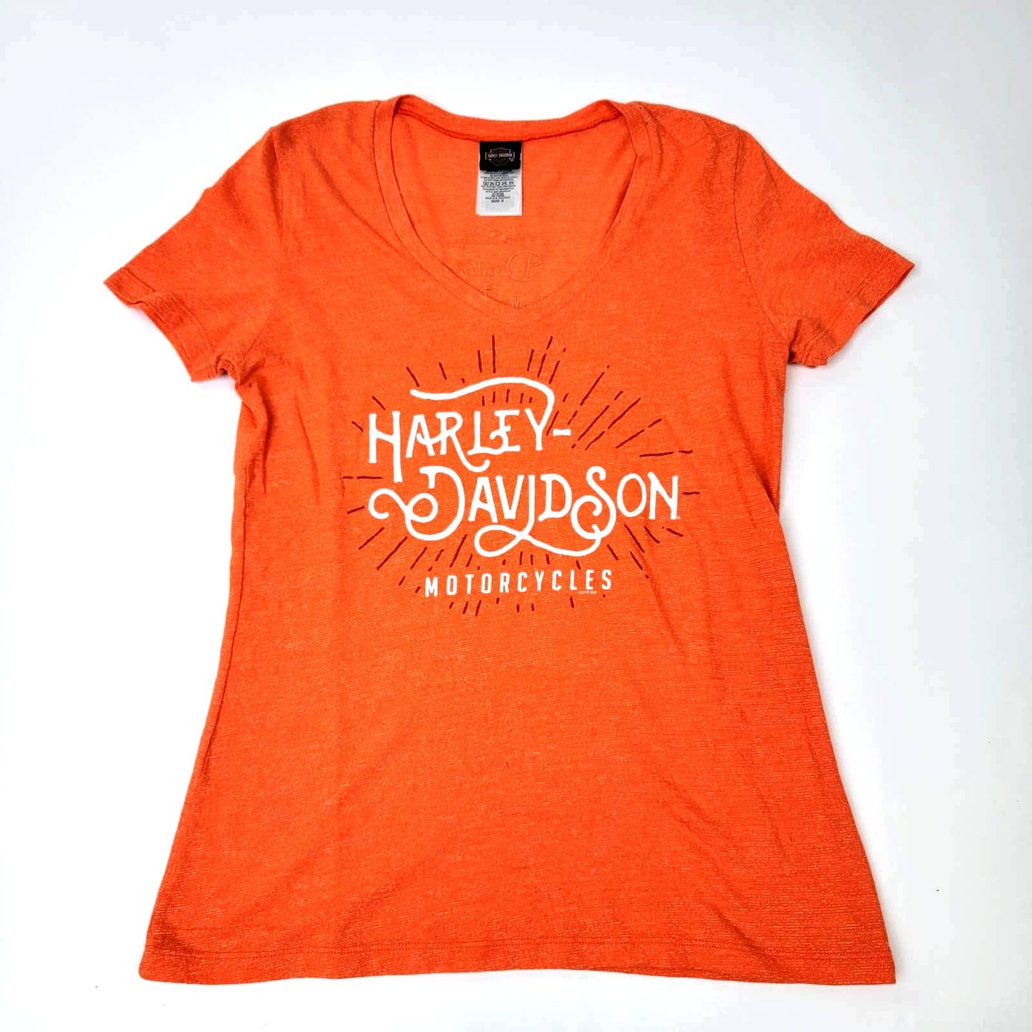 Orange Harley-Davidson Motorcycles Dayton Beach Tee Shirt - S