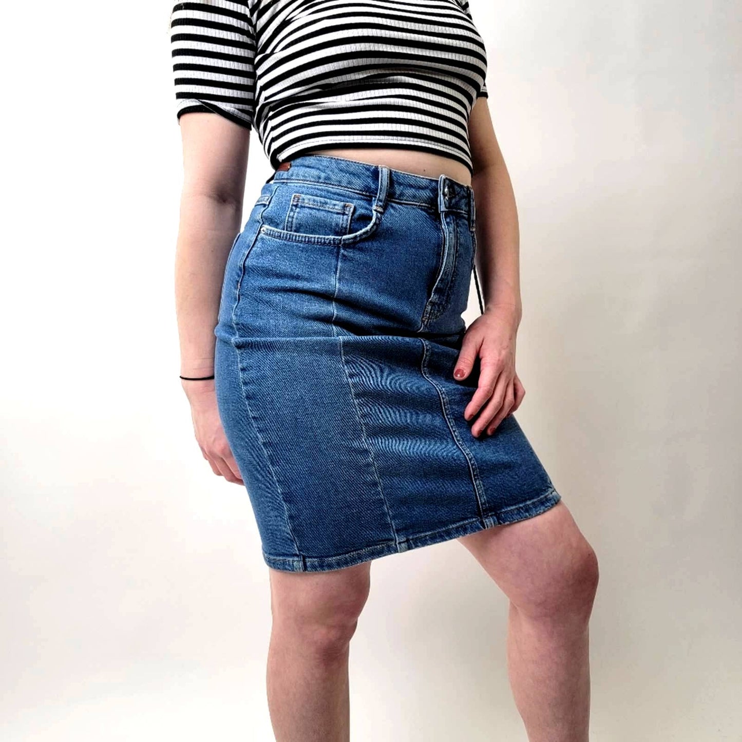 Anthro Pilcro & The Letterpress Blue Jean Skirt