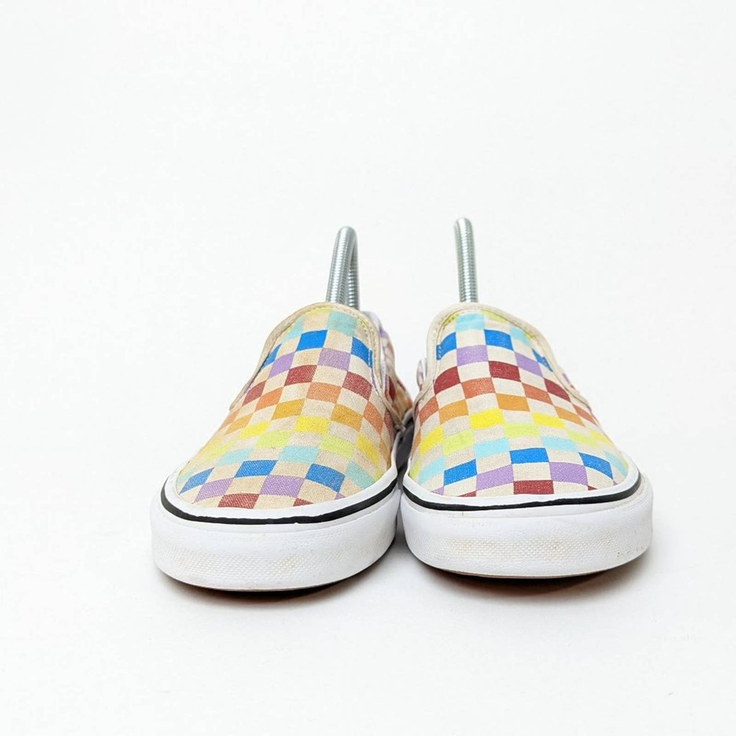 Vans Rainbow Checkered Loafer Slides - 7.5