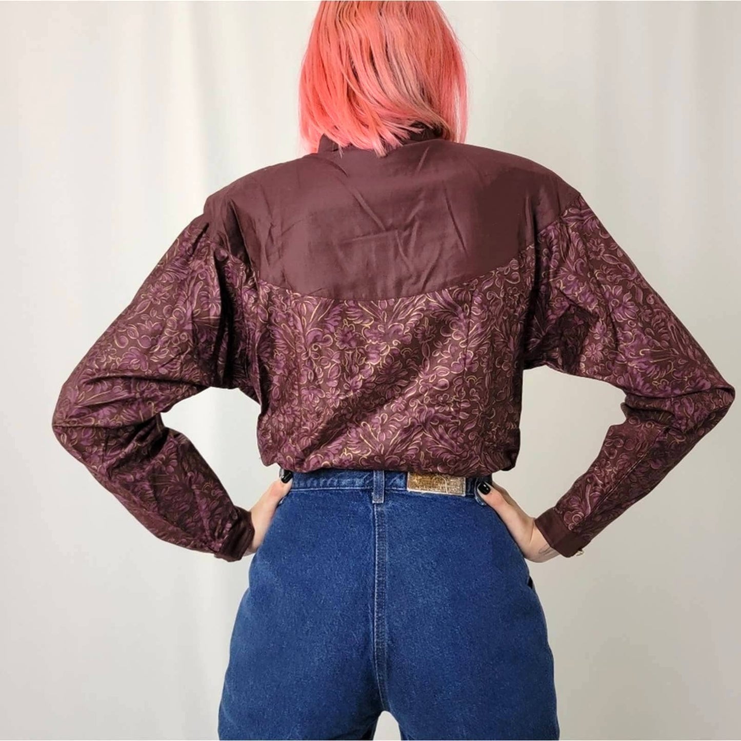 Vintage 90s Western Paisley Bandana Long Sleeve - M