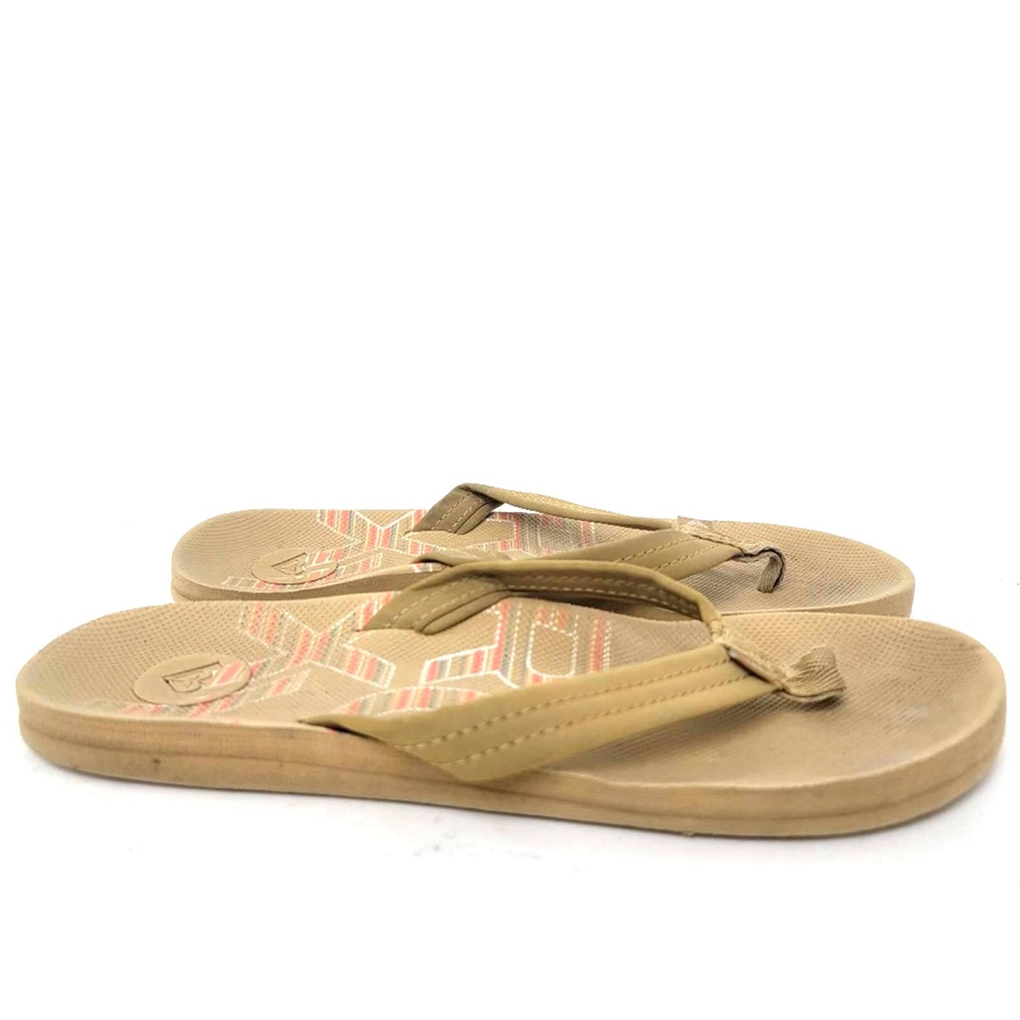 Roxy Sand Tan Flip Flop Sandals - 6