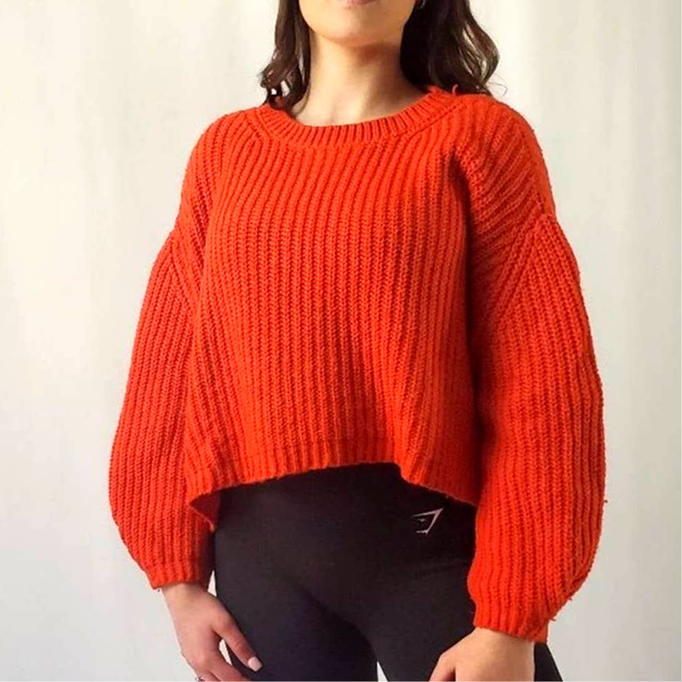 Anthro Moth Oversized Chunky Cropped Fishermans Sweater - S