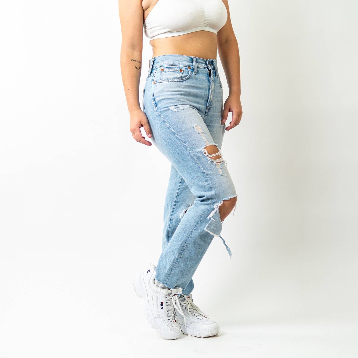 Madewell Perfect Vintage Jean in Coney Wash: Artfully Destroyed Edition