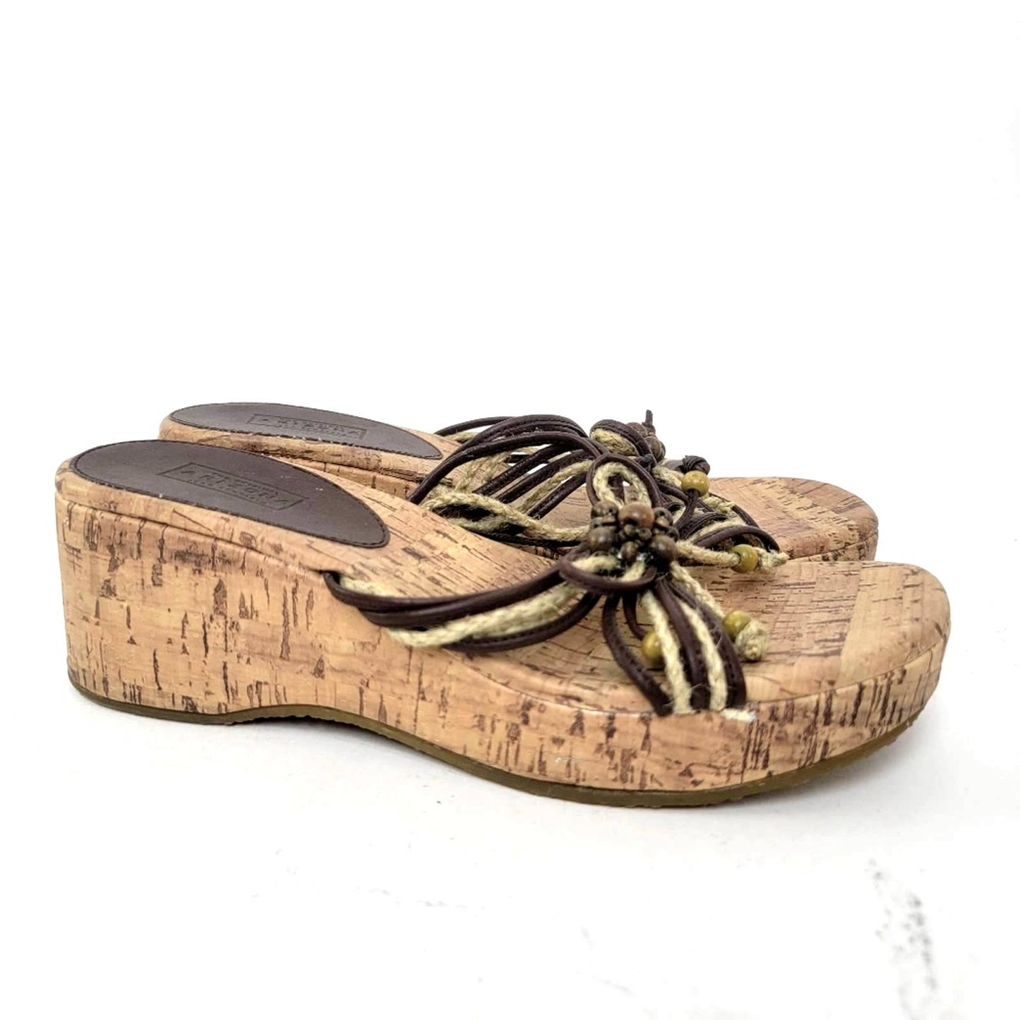 Arizona Jean Co. Platform Strappy Cork Wedge Sandals - 5