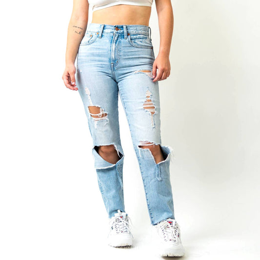 Madewell Perfect Vintage Jean in Coney Wash: Artfully Destroyed Edition