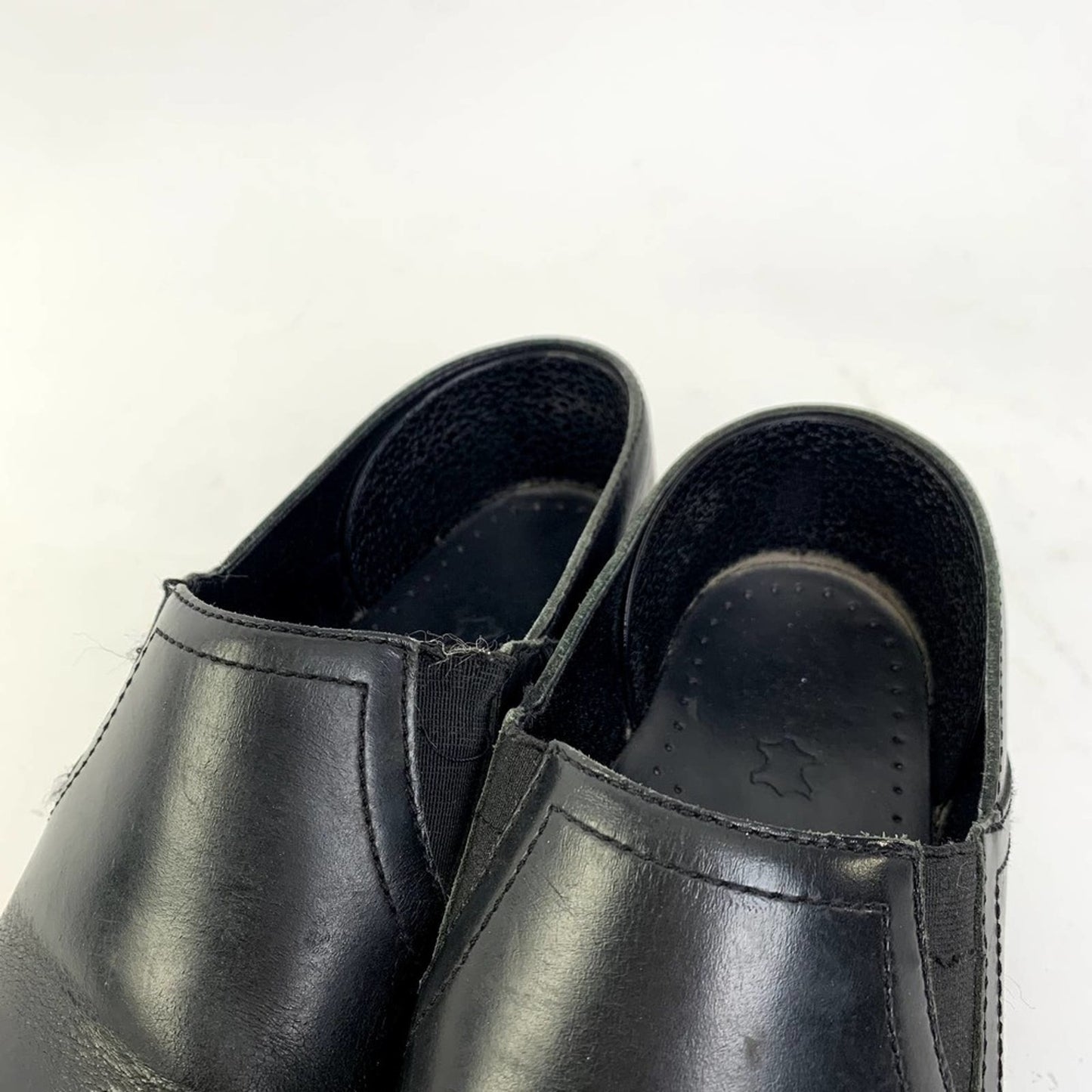 Dansko Pepper Mule Black Cabrio Platform Clogs - 8