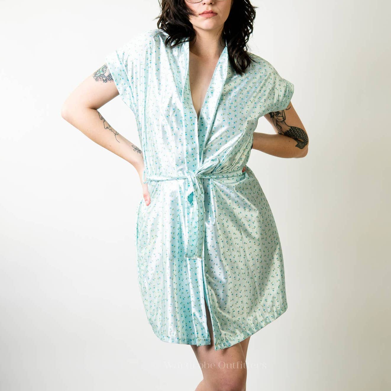 Vintage 90s Silky Babydoll Night Dress Robe - M