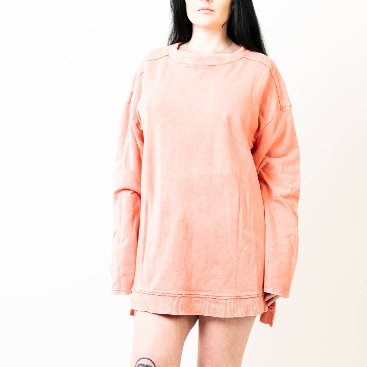 Anthropologie Pilcro Salmon Pink Long Sleeve Sweater Dress