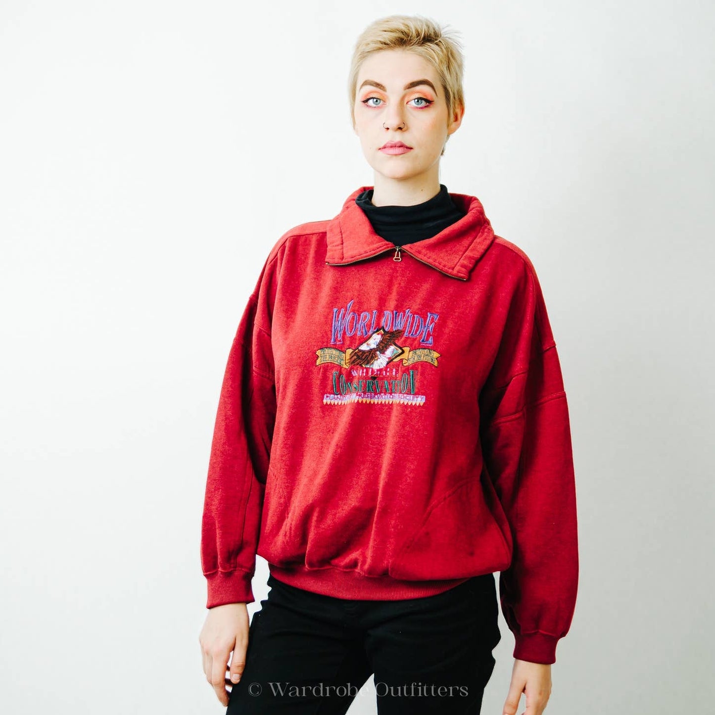 Vintage 90s Worldwide Consevation Fleece Pullover Sweatshirt - M