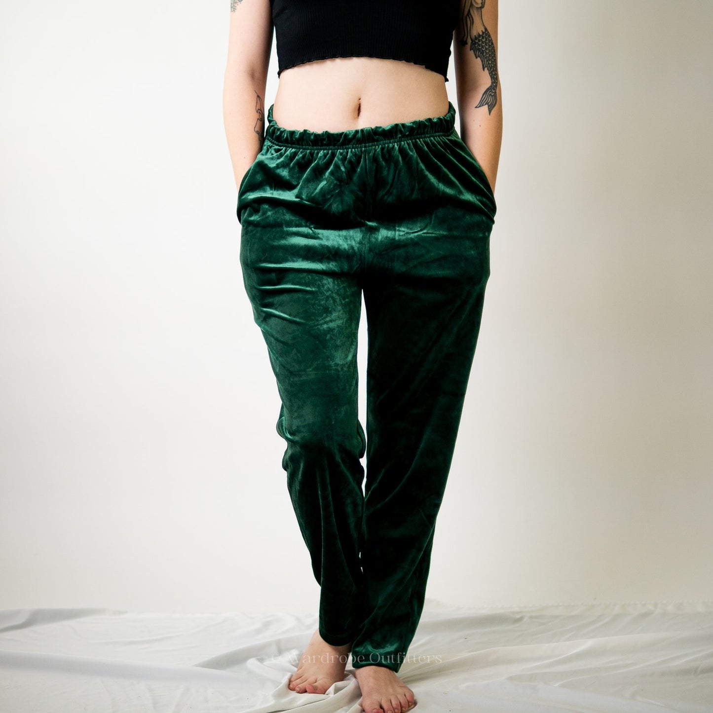 Vintage 90s Green Velvet Velour Joggers