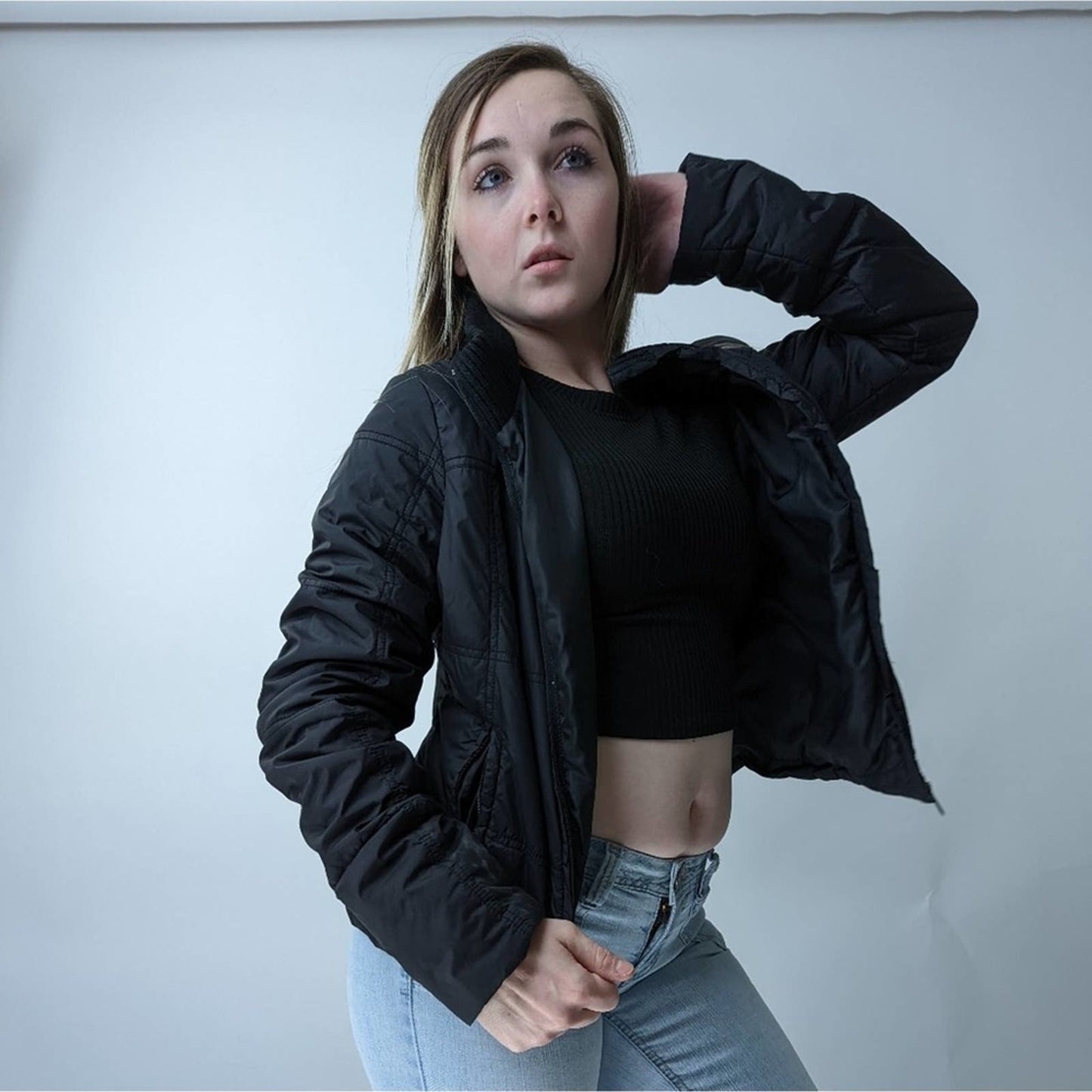 Vintage Y2K Guess Jeans Nylon Puffer Jacket - L