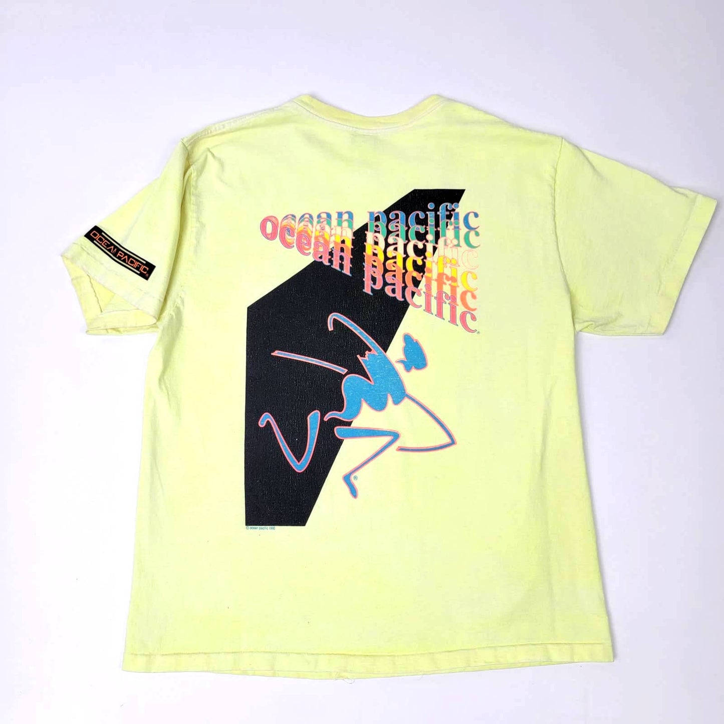 Rare Vintage 90s Neon Ocean Pacific Single Stitch Tee - M
