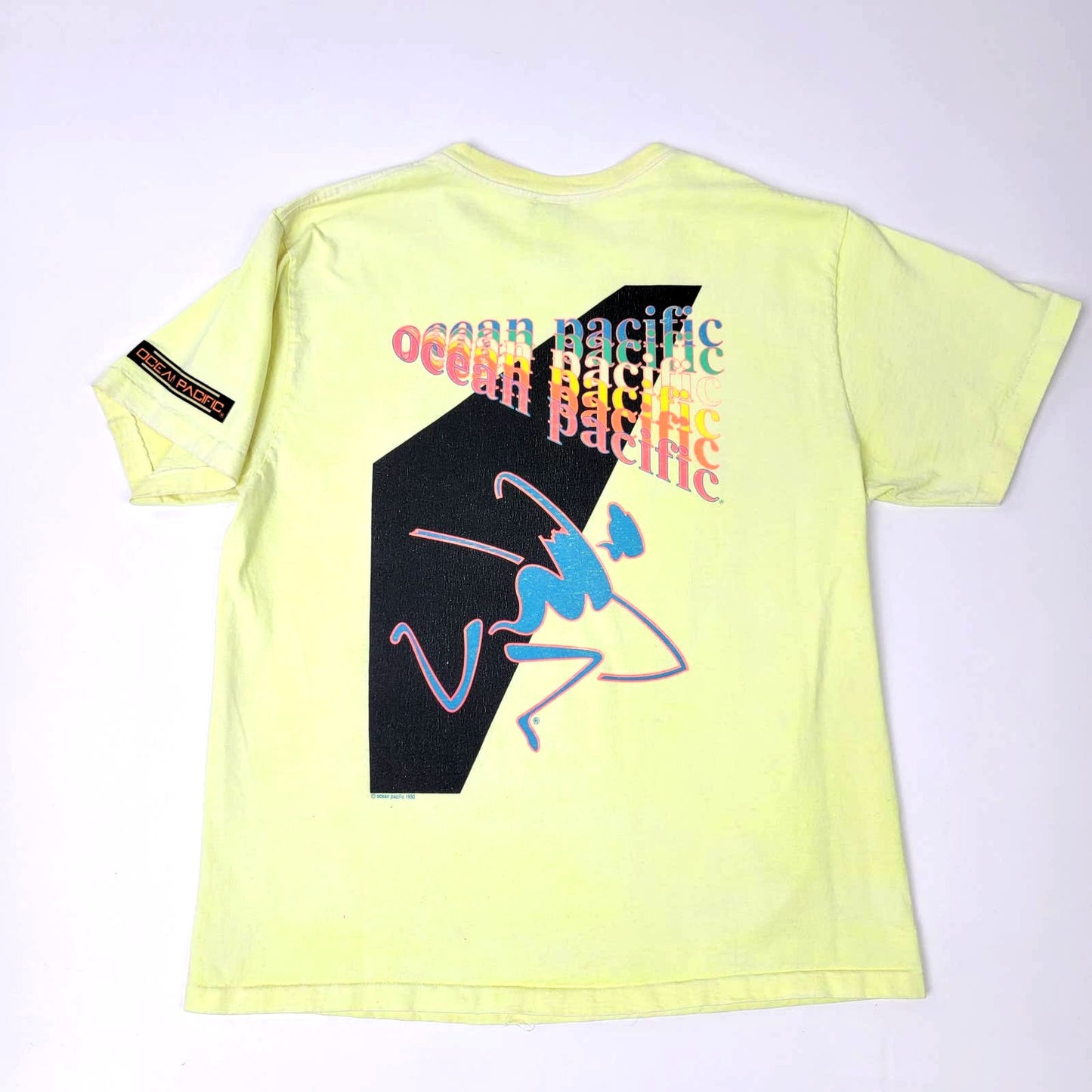 Rare Vintage 90s Neon Ocean Pacific Single Stitch Tee - M