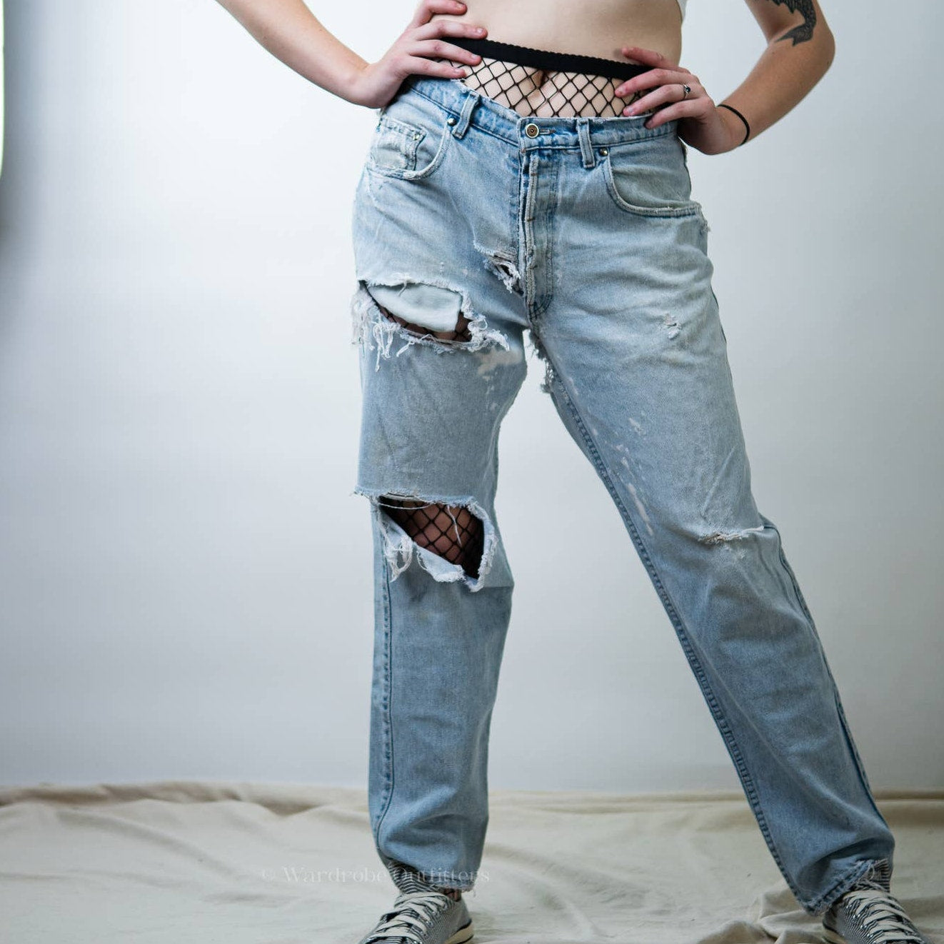 Vintage 90s THRASHED Ripped Distressed Levi Silvertab Baggy Jeans
