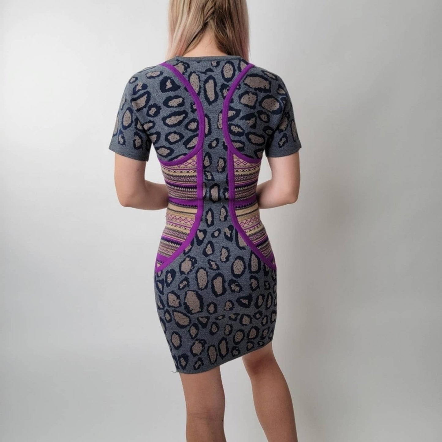 Cut25 by Yigal Azrouël Boa Leopard Bodycon Hourglass Sweater Dress - XS