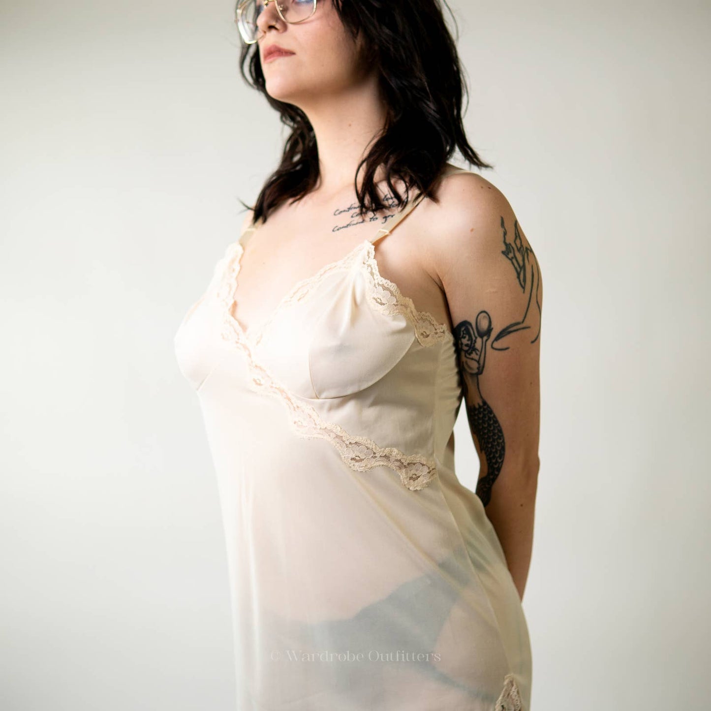 Vintage 60s White Lace Lingerie Slip