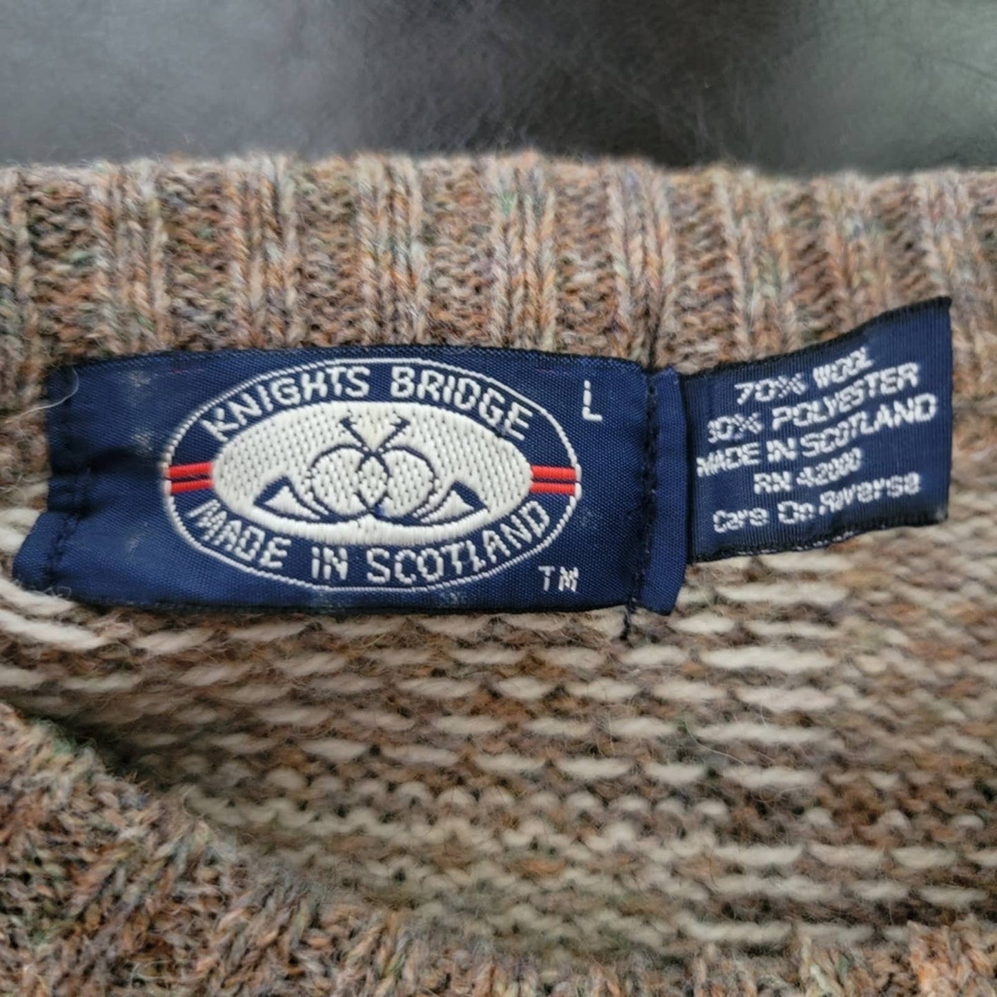 Vintage Mock Neck Chunky Knit Sweater - M