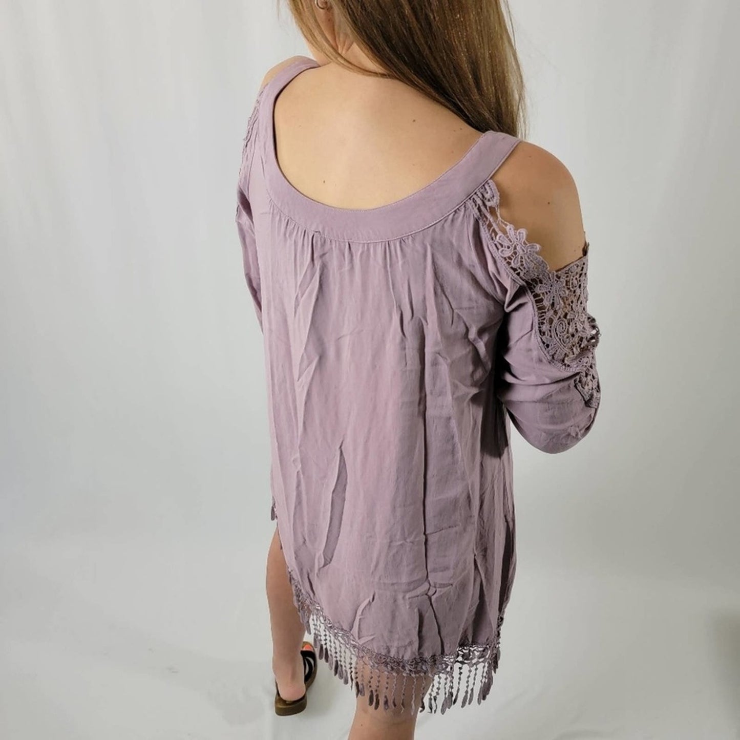 Venus Cold Shoulder Dress in Lavender - S