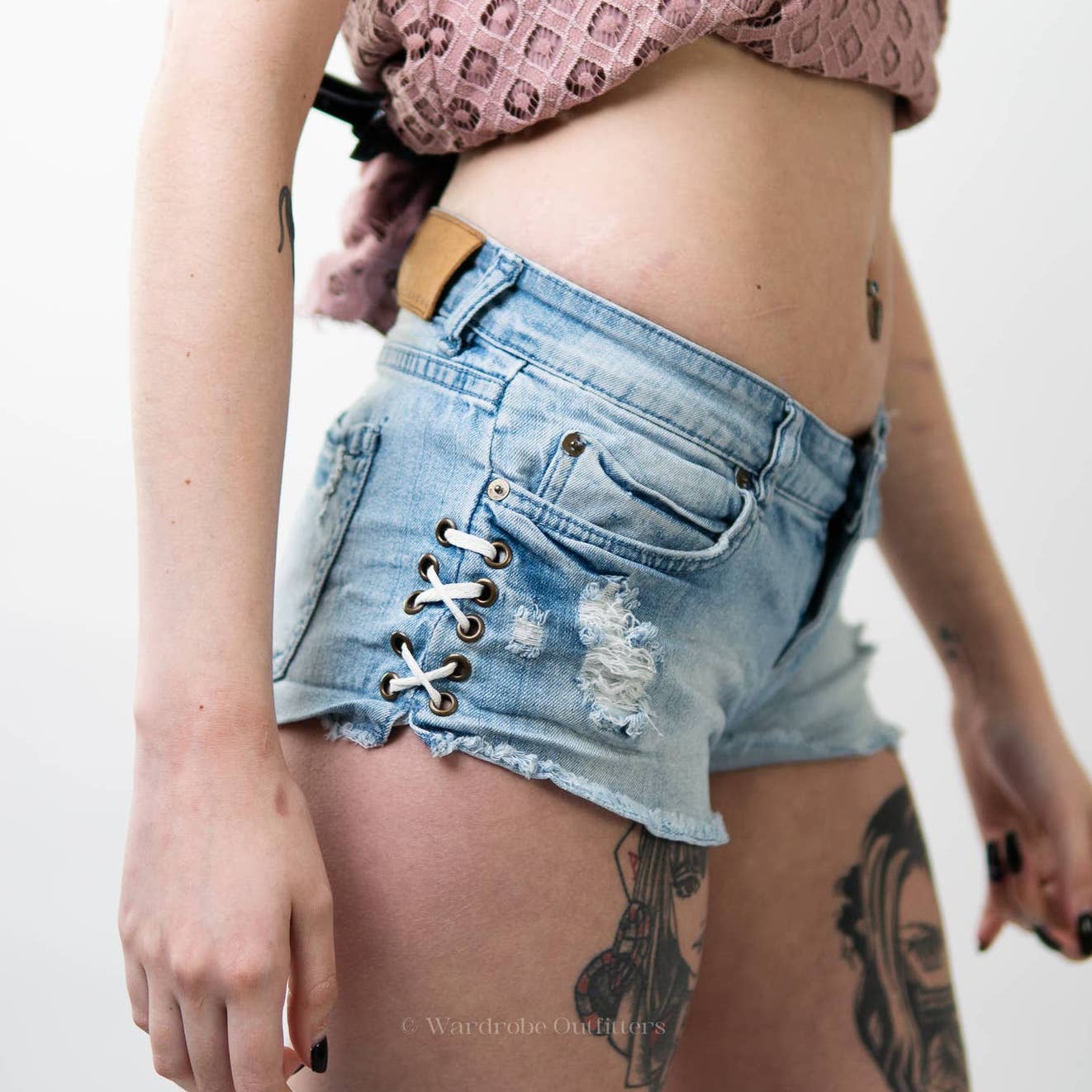 Y2K Billabong Cutoff Lace Side Micro Mini Jean Shorts