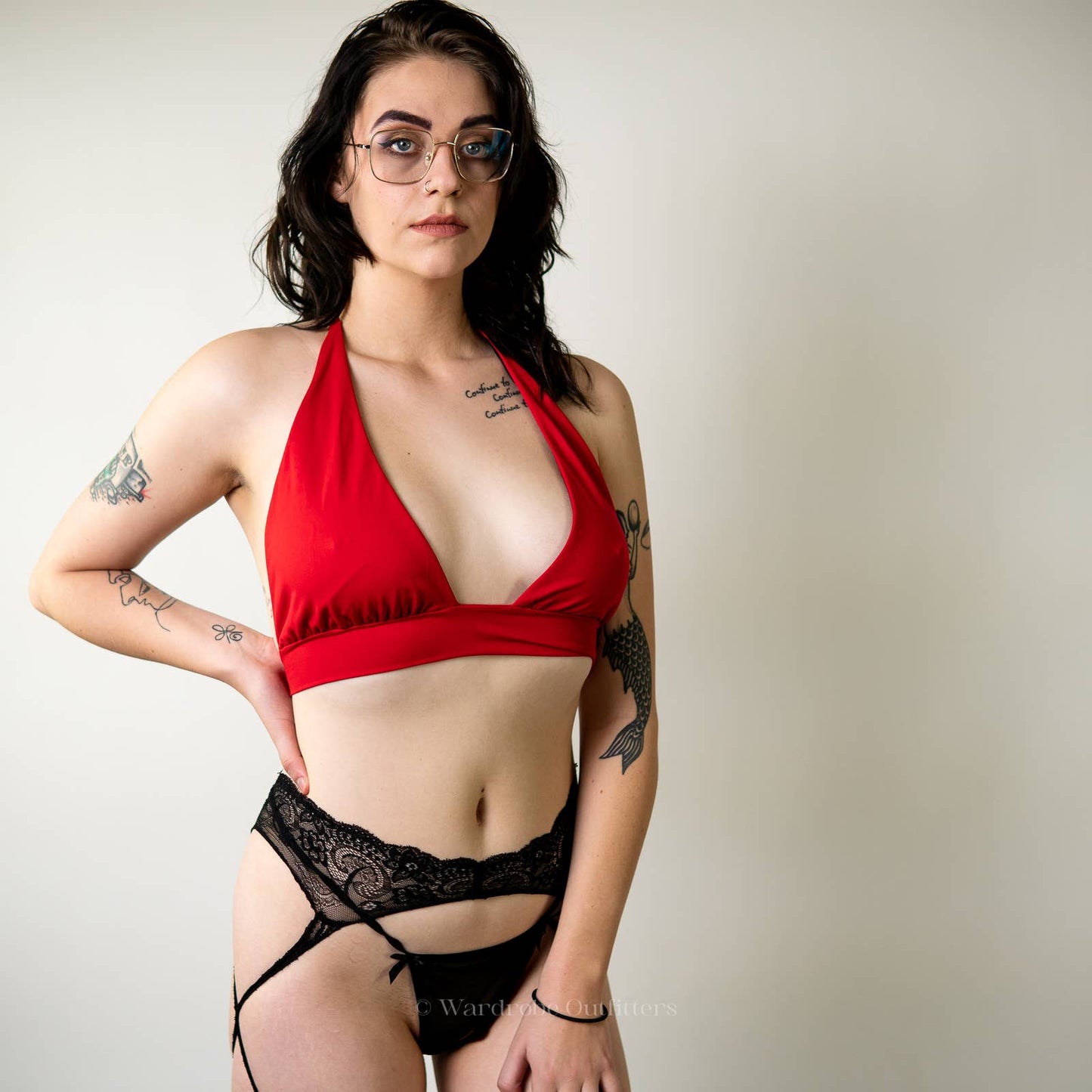 Lipstick Red Triangle Cut Bikini Top - L