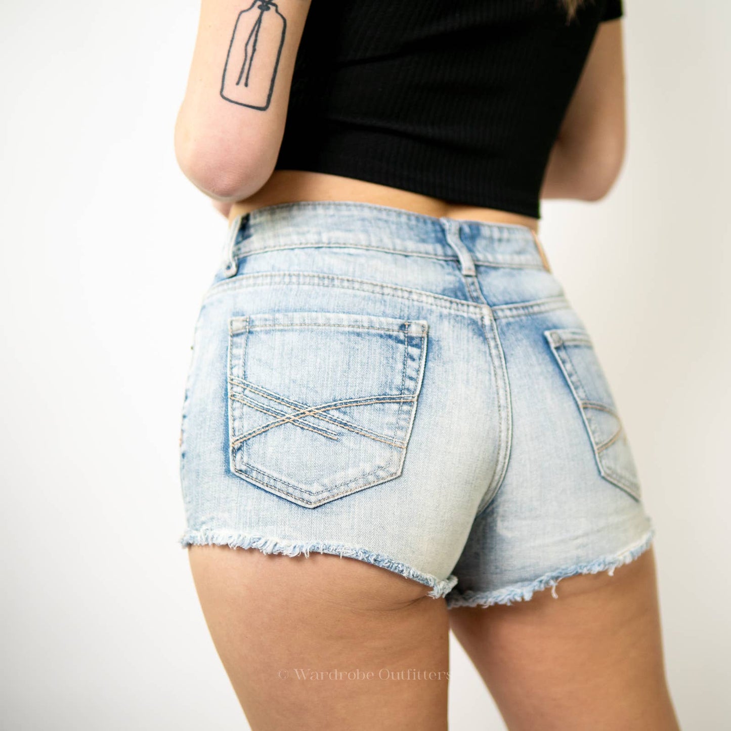 Bethany Mota for Aeropostale Denim High Rise Shorty Shorts
