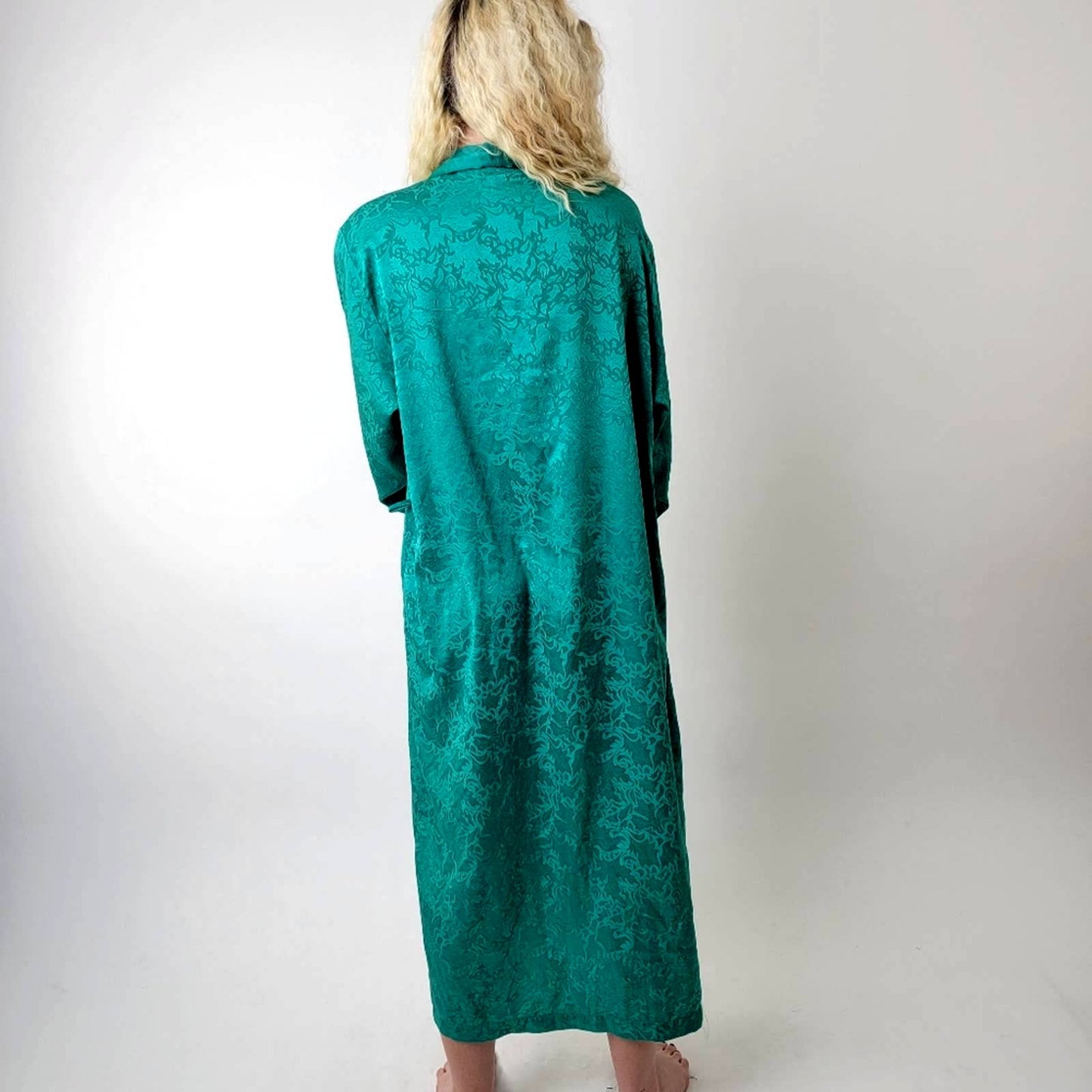 Vintage Victoria’s Secret Gold Label Green Floral Robe - M