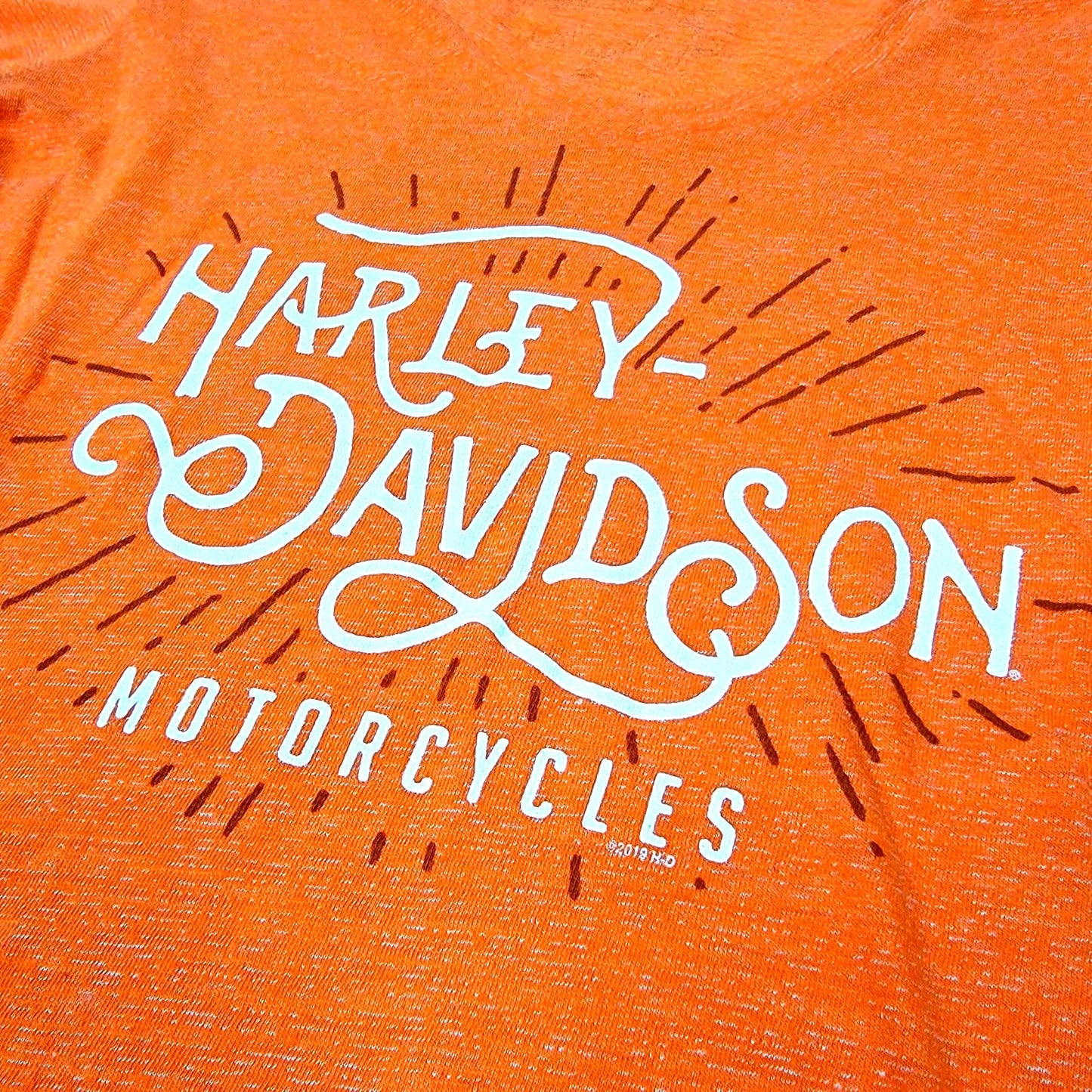 Orange Harley-Davidson Motorcycles Dayton Beach Tee Shirt - S