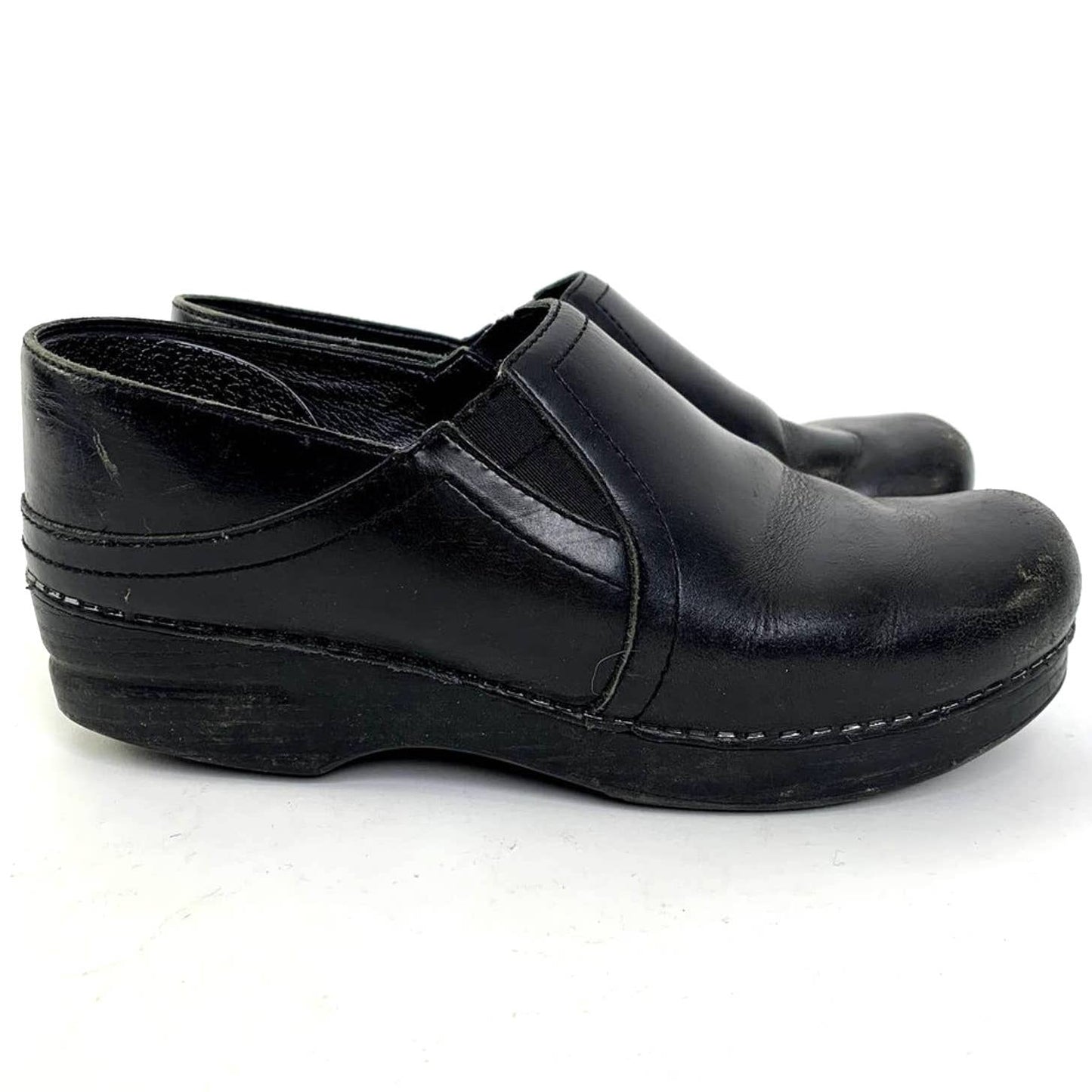 Dansko Pepper Mule Black Cabrio Platform Clogs - 8