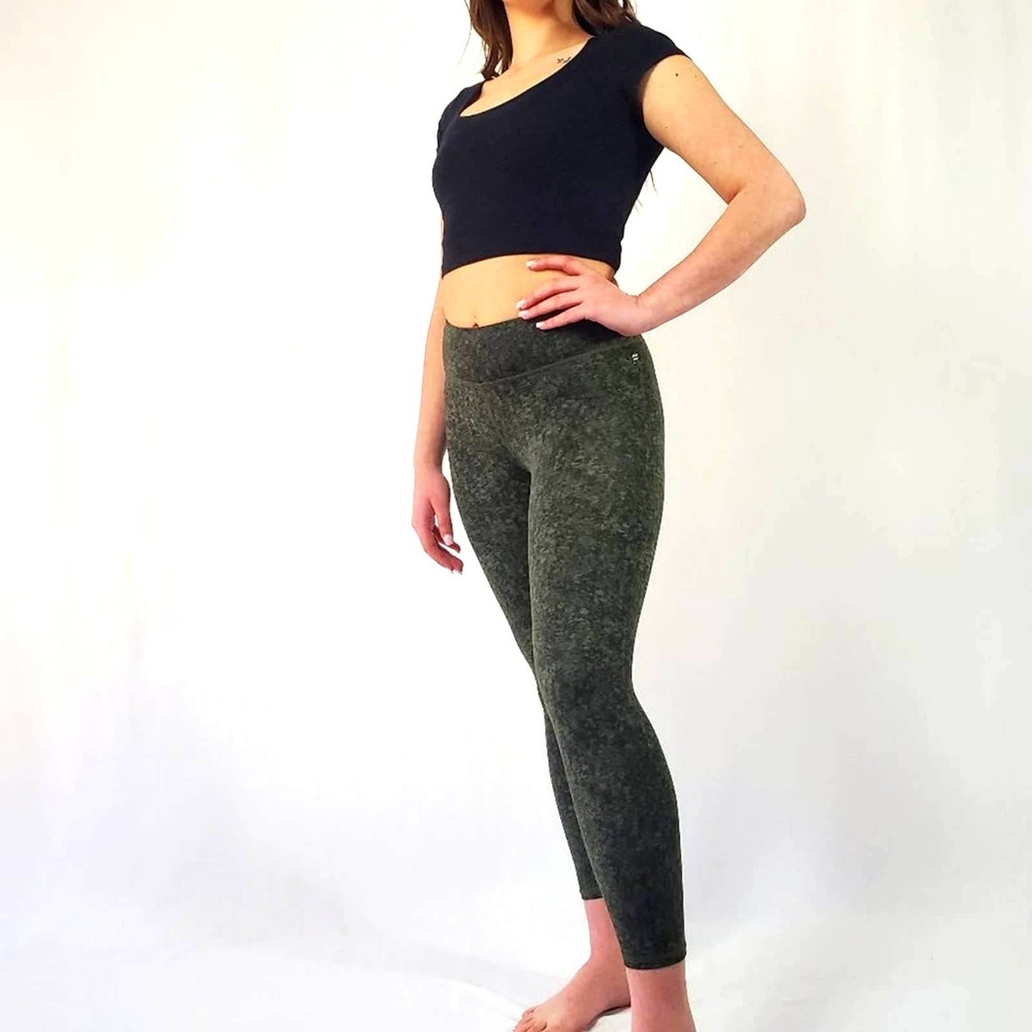 Fabletics Mila High Waist Camo Print Green Legging - M