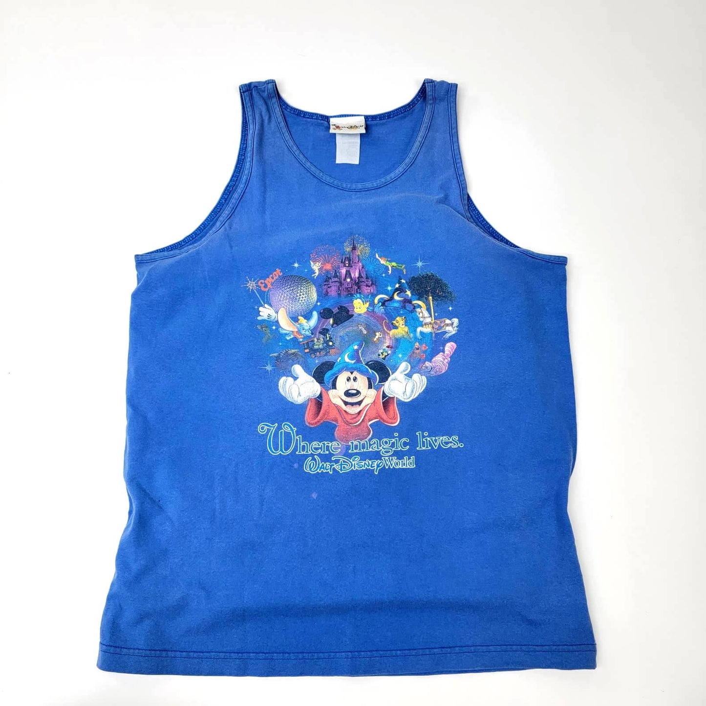 Vintage 90s Walt Disney World Blue Tank Top - L
