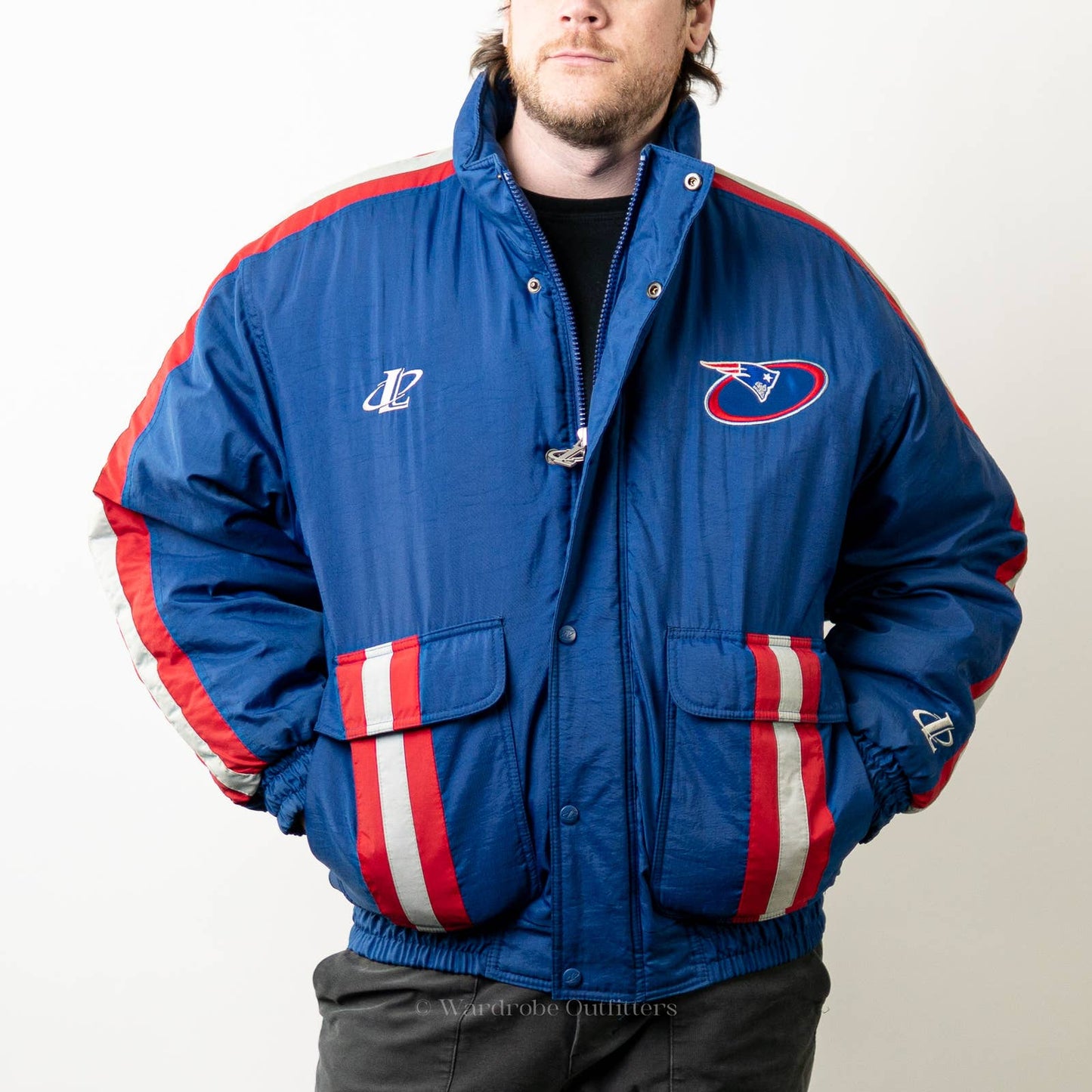 NWOT Y2K New England Patriots Puffer Coat Jacket - L