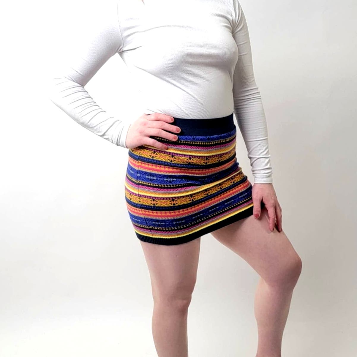 Mudd Fair Isle - Striped Mini Skirt - Small
