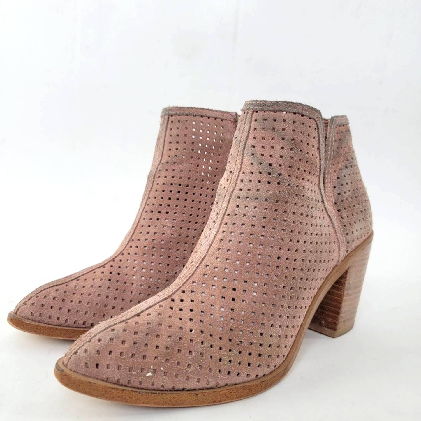1.State Larocka Perforated Chunky Block Heel Bootie - 8.5