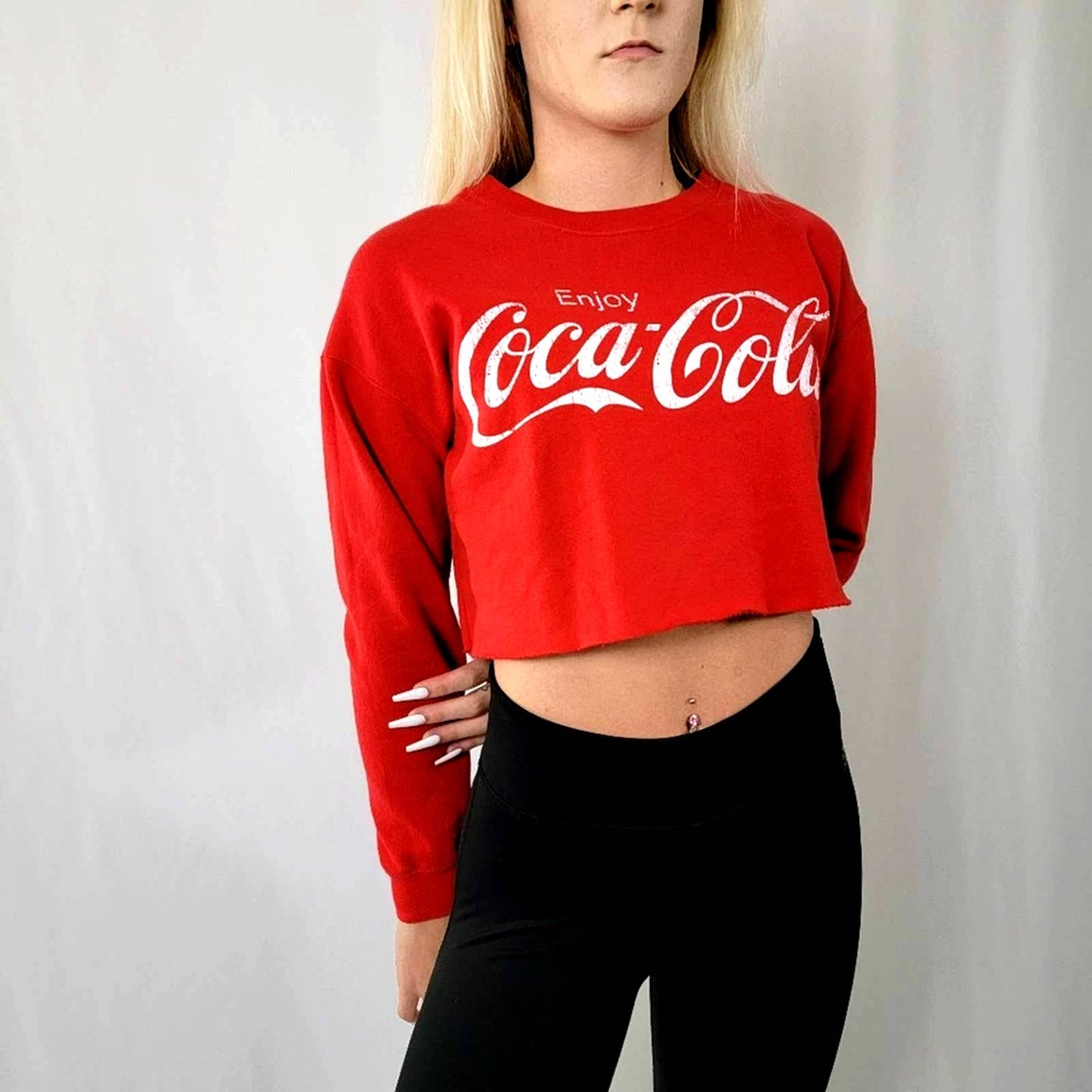 Coca Cola Cropped Red Hoodie NWOT - S