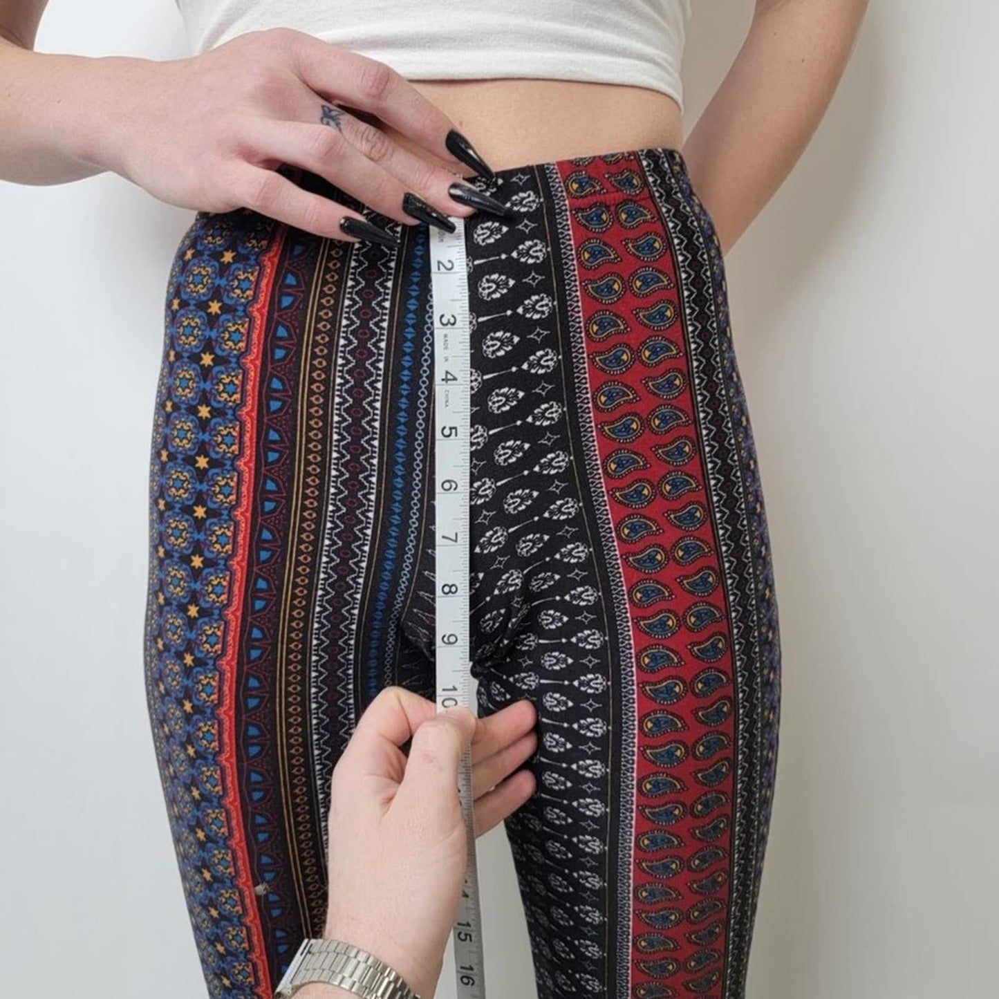 LA Gypsy Flared Boho High Rise Leggings - S