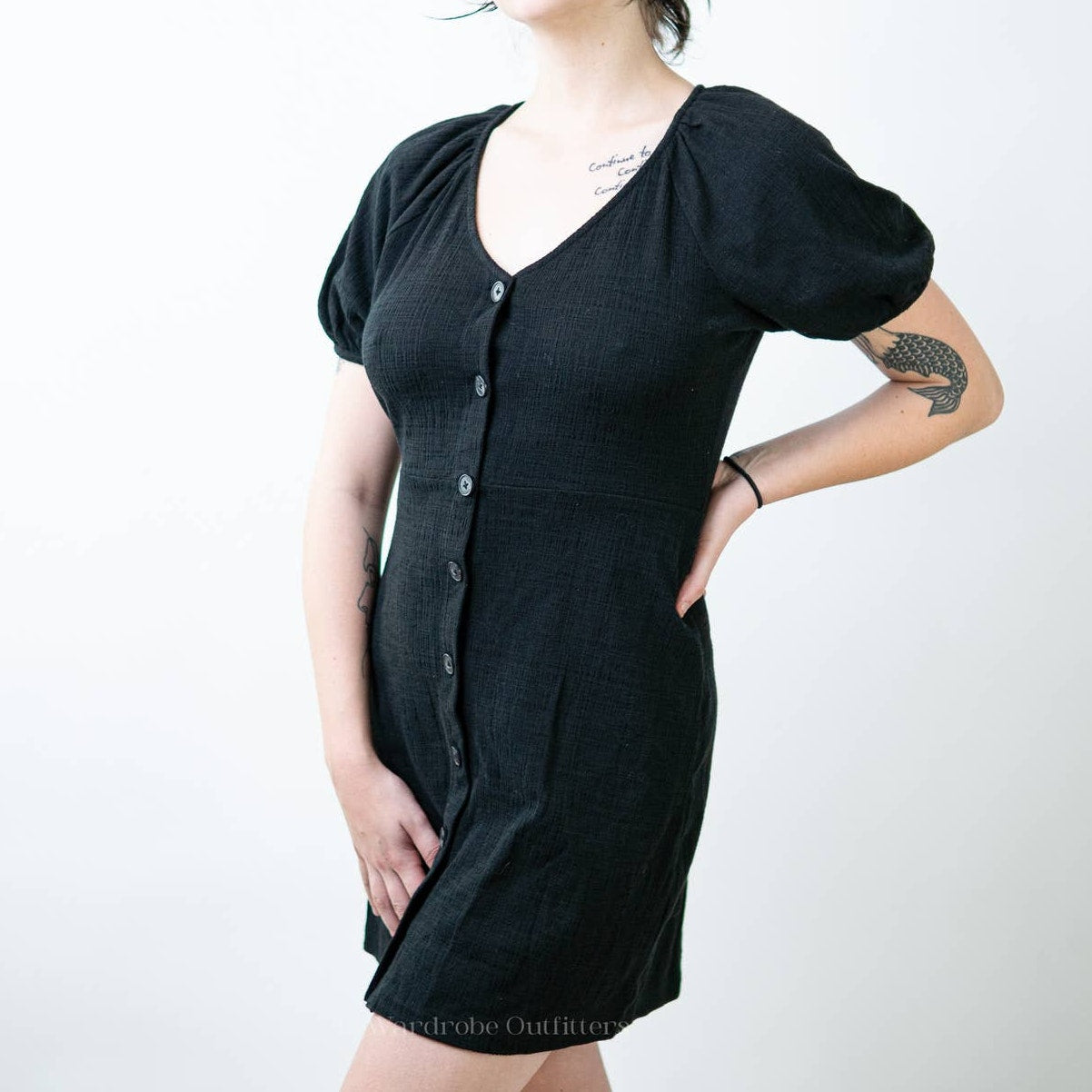 Madewell Textured & Tread Puff Sleeve Dress - S