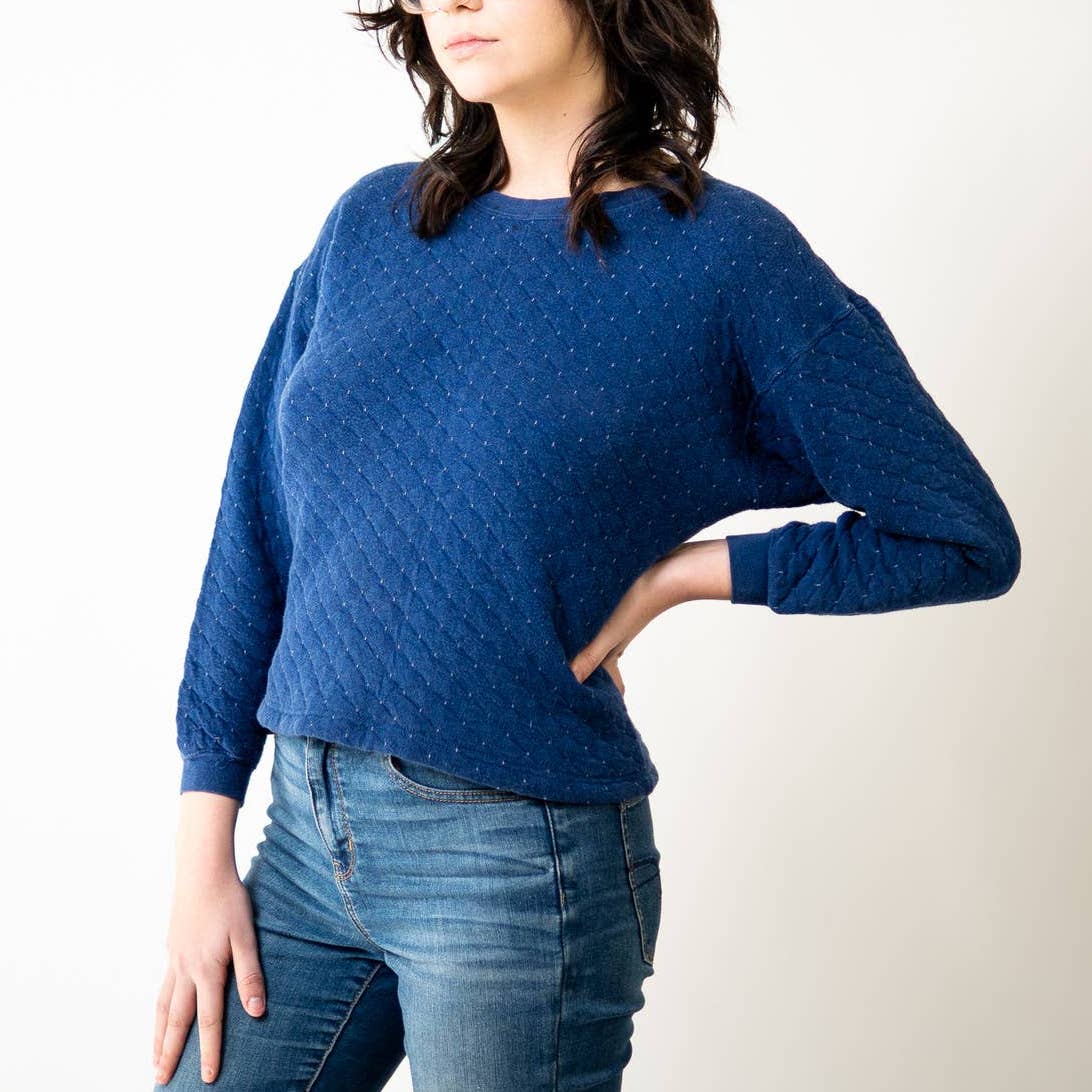 Vintage 90s Quilted Pullover Sweater Sweatshirt