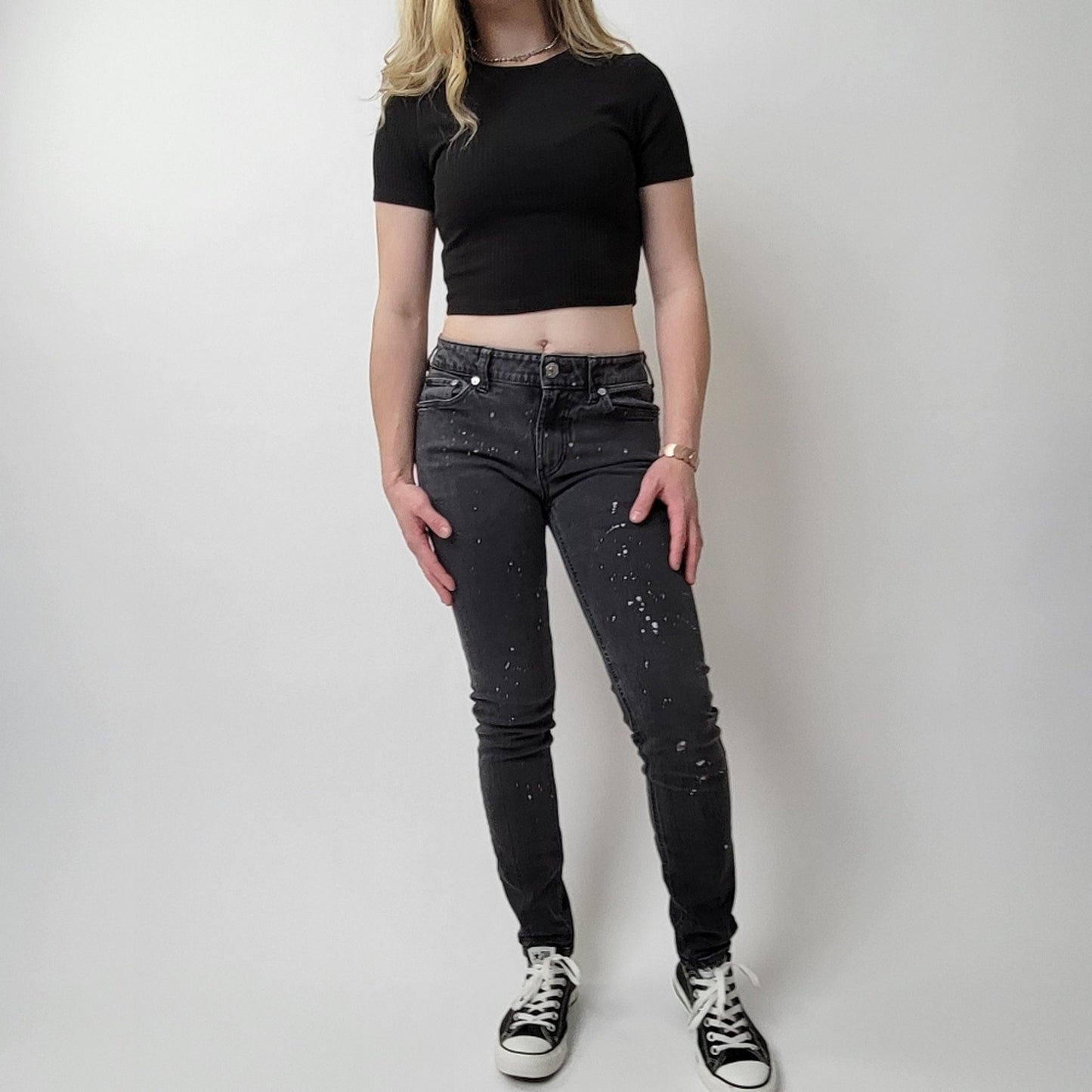 Pacsun High Rise Skinniest Black Distressed Jeans redo
