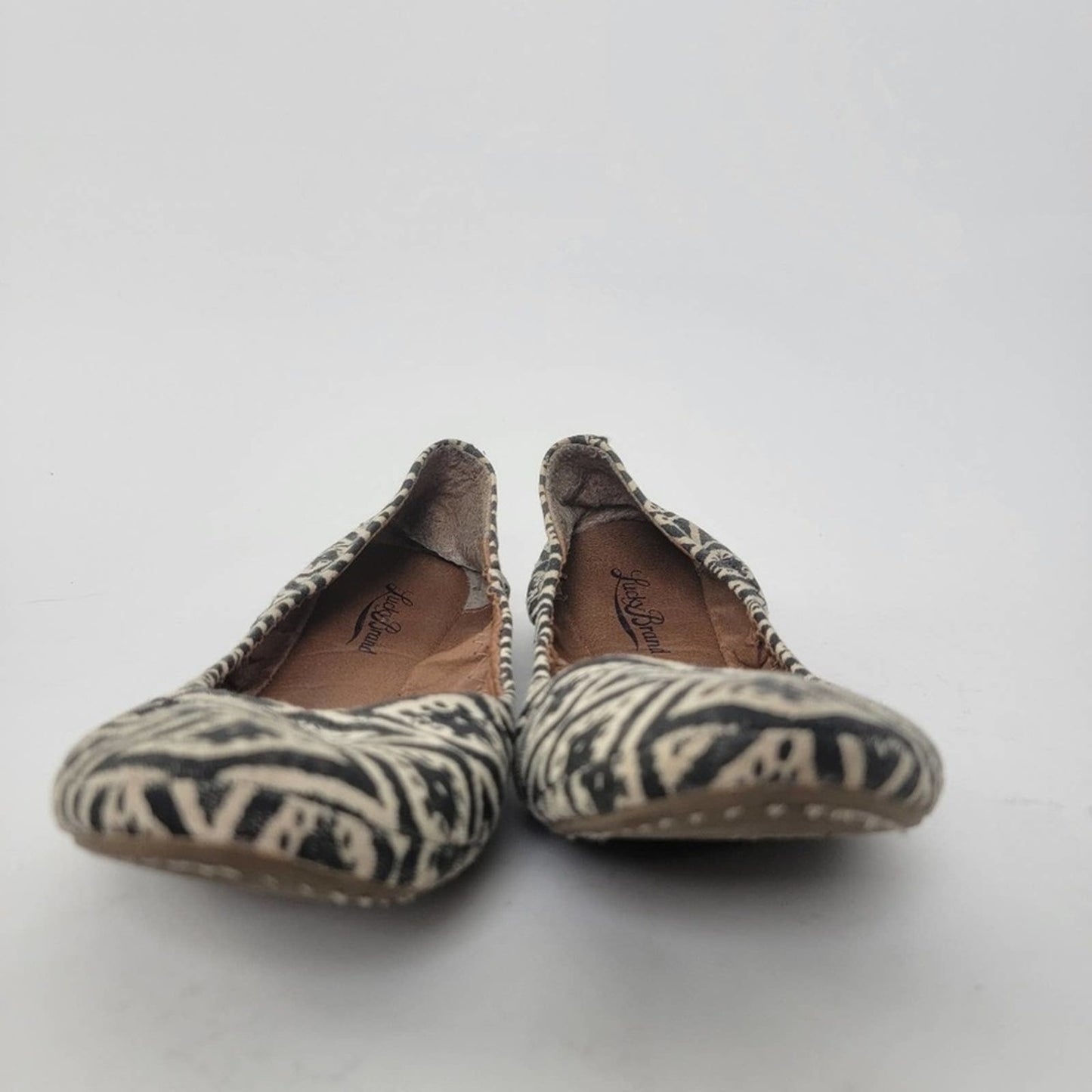 Lucky Brand Erin Black & White Geometric Ballet Flats - 9