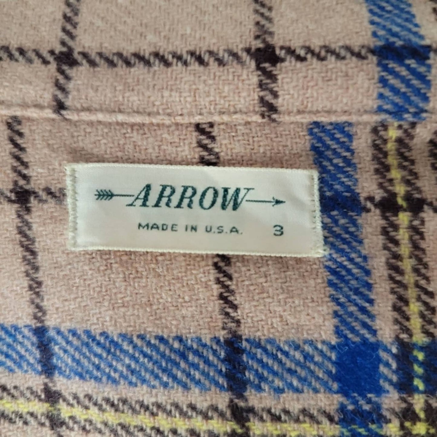 Vintage 70s Mod Wool Scottich Plaid Flannel Long Sleeve Button Down Shirt