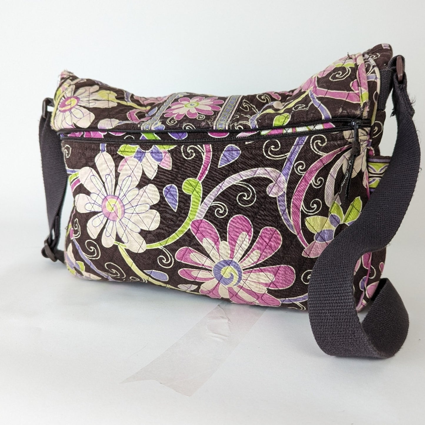 Vera Bradley Top Flap Purple Punch Crossbody Messenger Bookbag