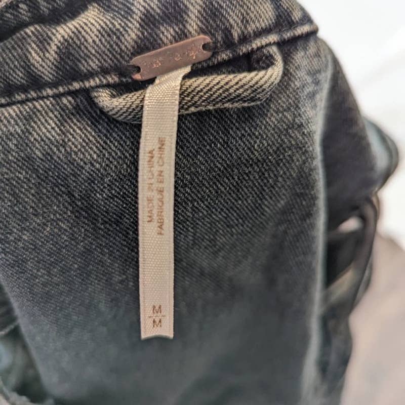 Free People Lace Up Denim Trucker Vest - M
