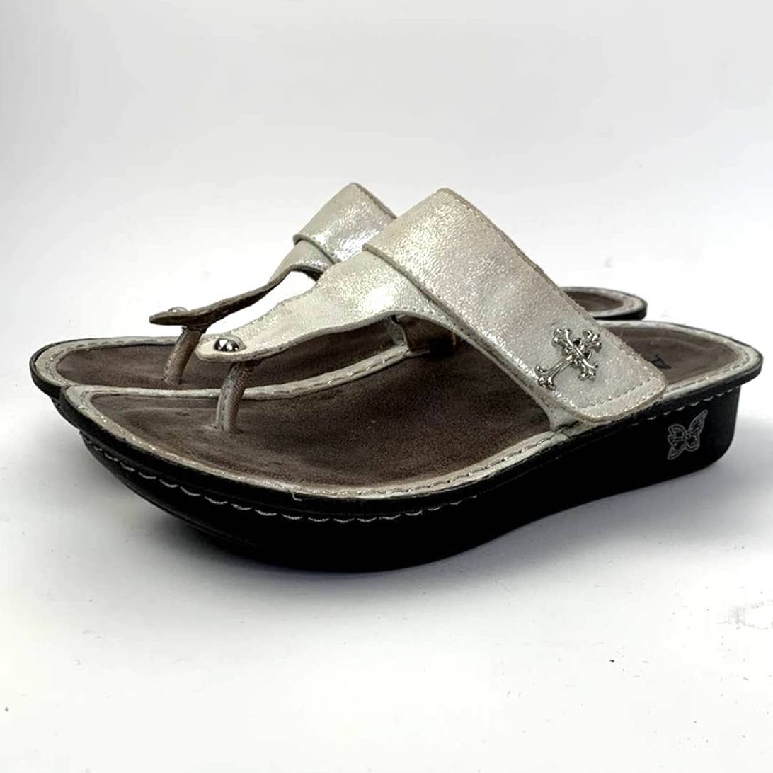 Alegria Carina Leather Thong Platform Sandals - 8