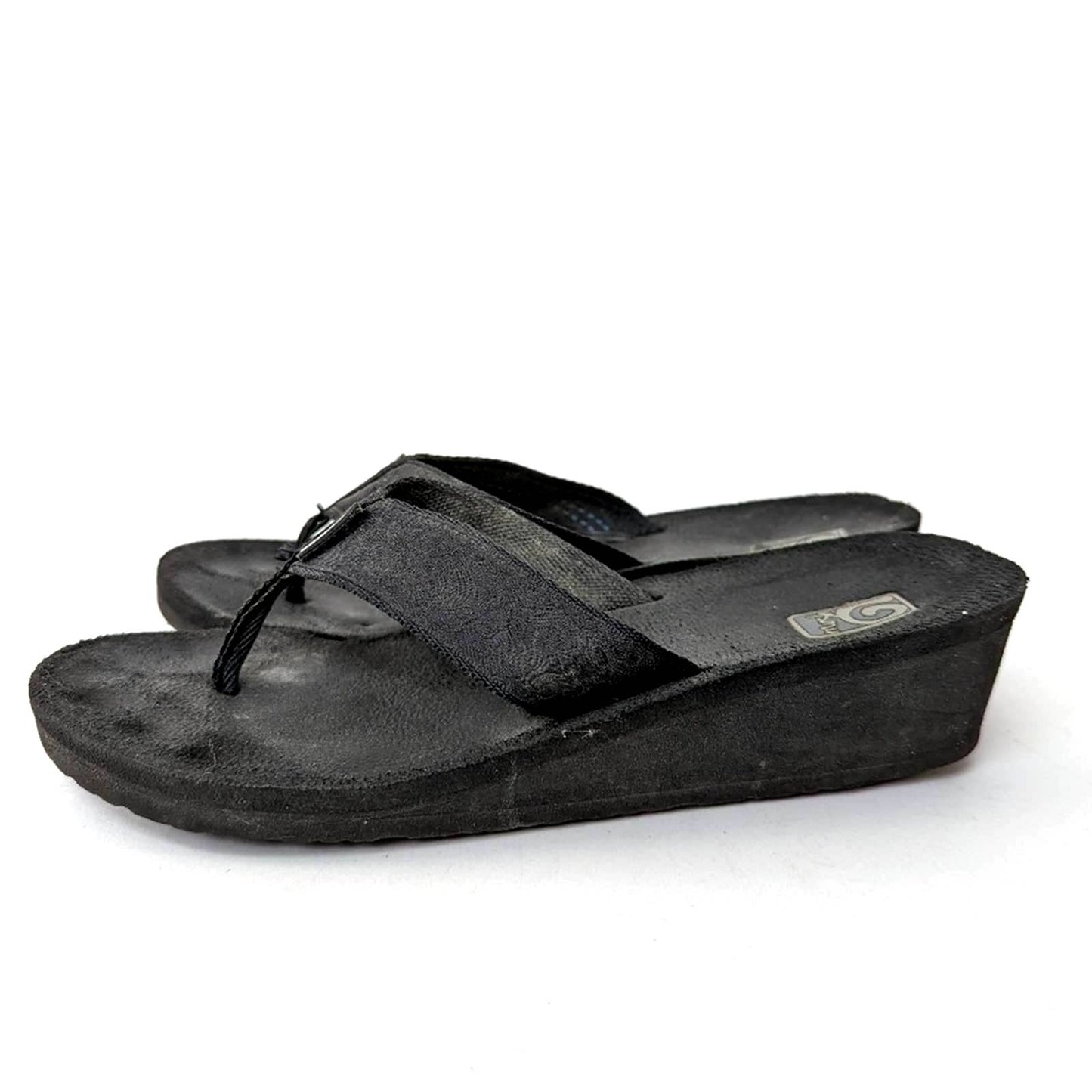 Teva Mush Black Wedge Flip Flop Sandals