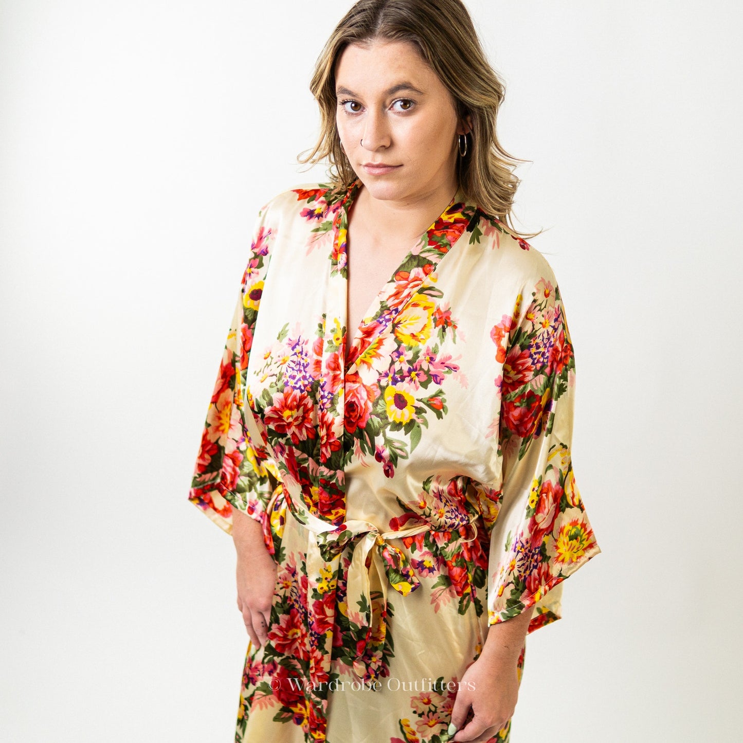 Silky Soft Japanese Floral Robe Lingerie