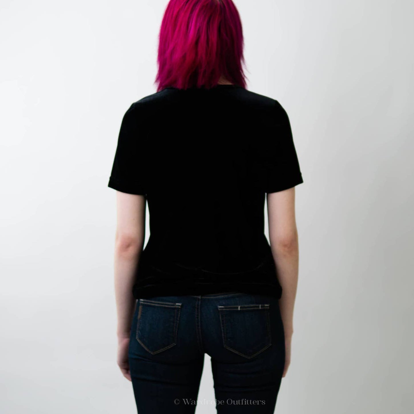 Vintage 90's Black Velour Short Sleeve Tee Top - S