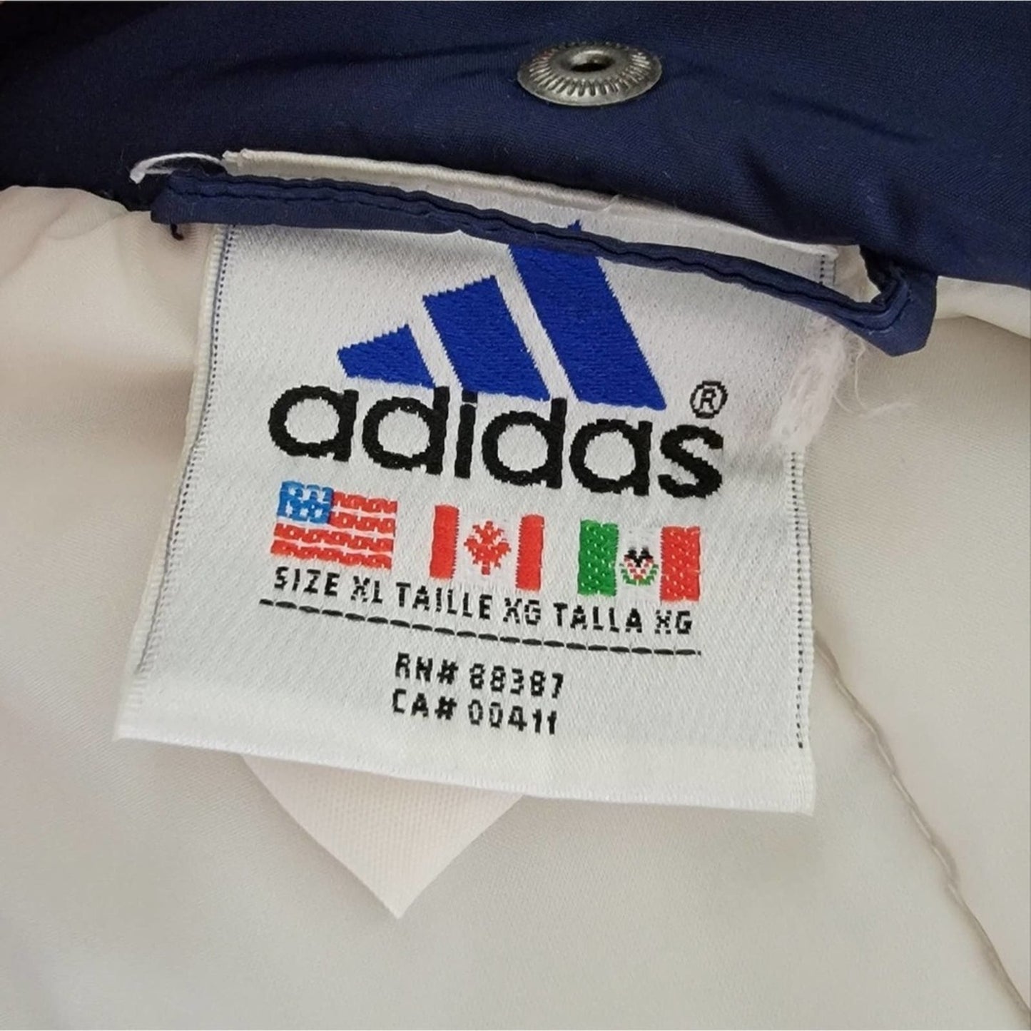 Vintage Y2k adidas Quilted Puffer Jacket Parka - XL