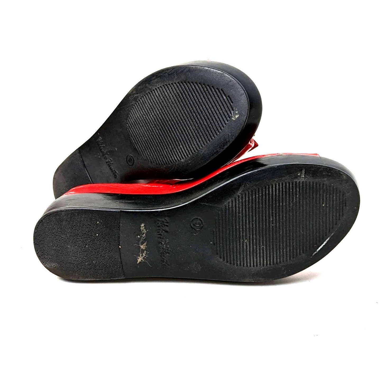 Helen's Heart Red Medallion Hidden Platform Wedge Slides - 9