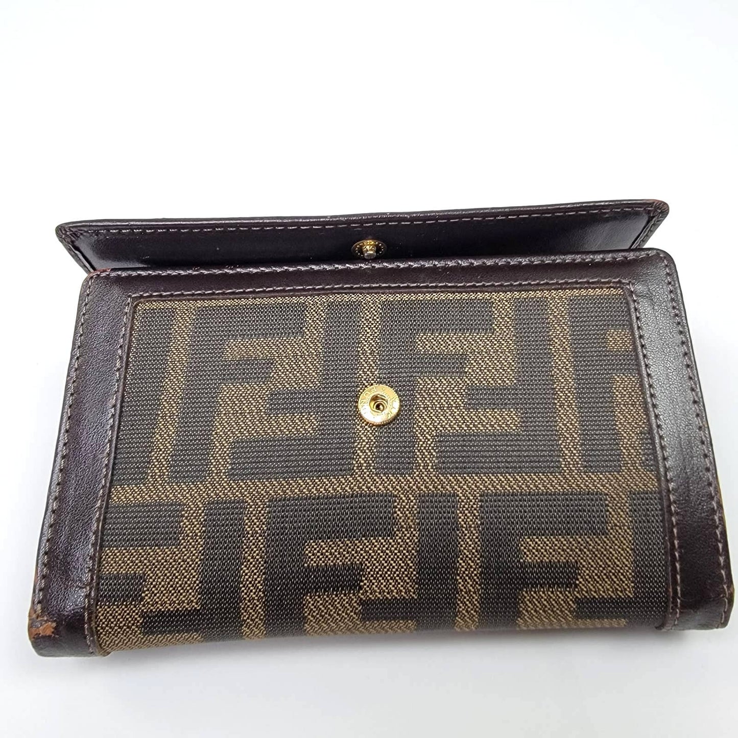Vintage Y2k 2001 Fendi Zucca Tri-Fold Wallet