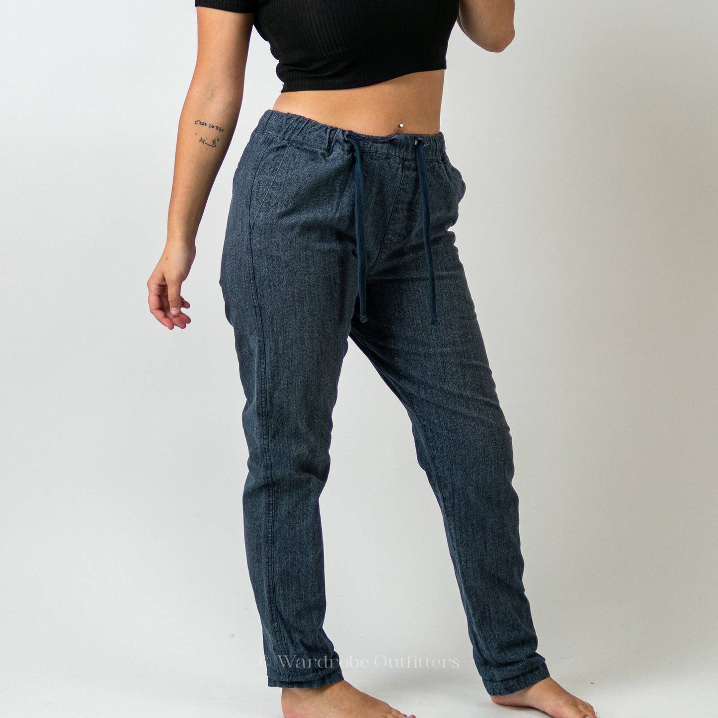OBEY Navy Blue Denim Jogger Pants